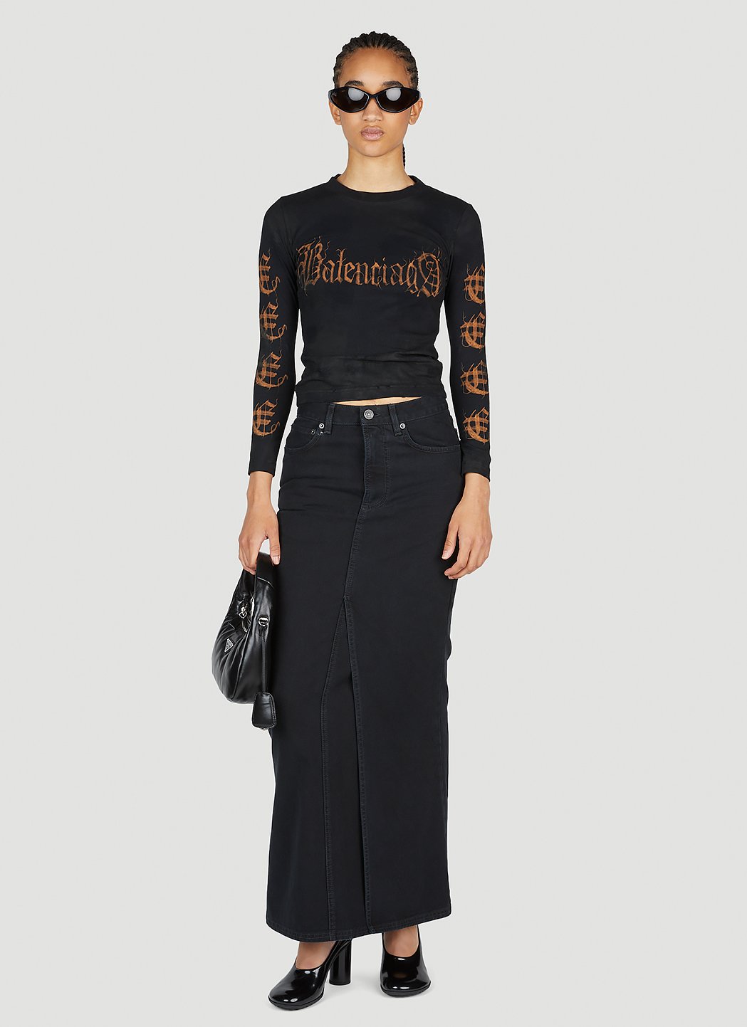 Balenciaga Women Denim Maxi Skirt BALENCIAGA
