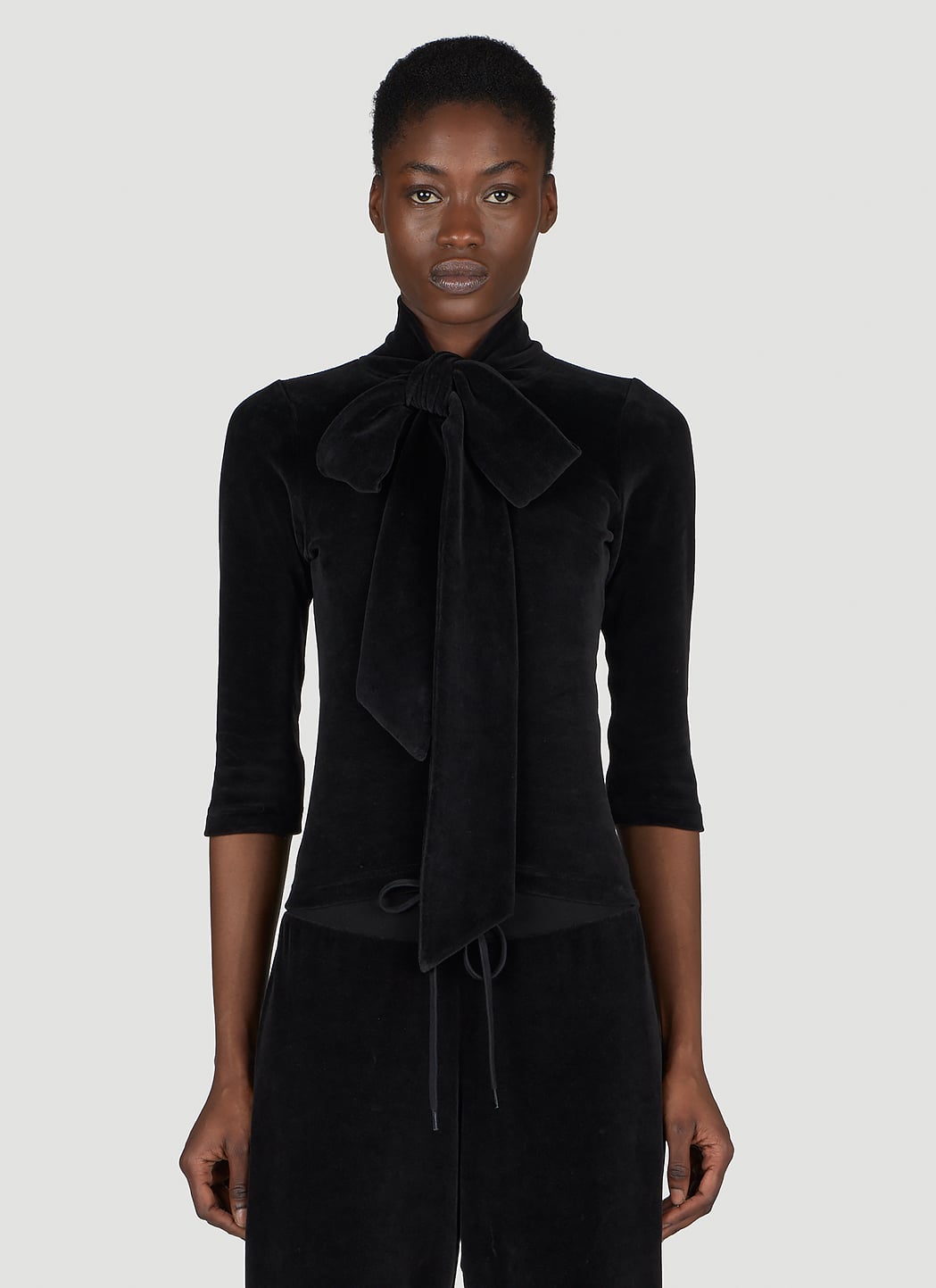 Balenciaga Women Scarf Turtleneck Terry-Cloth Blouse BALENCIAGA