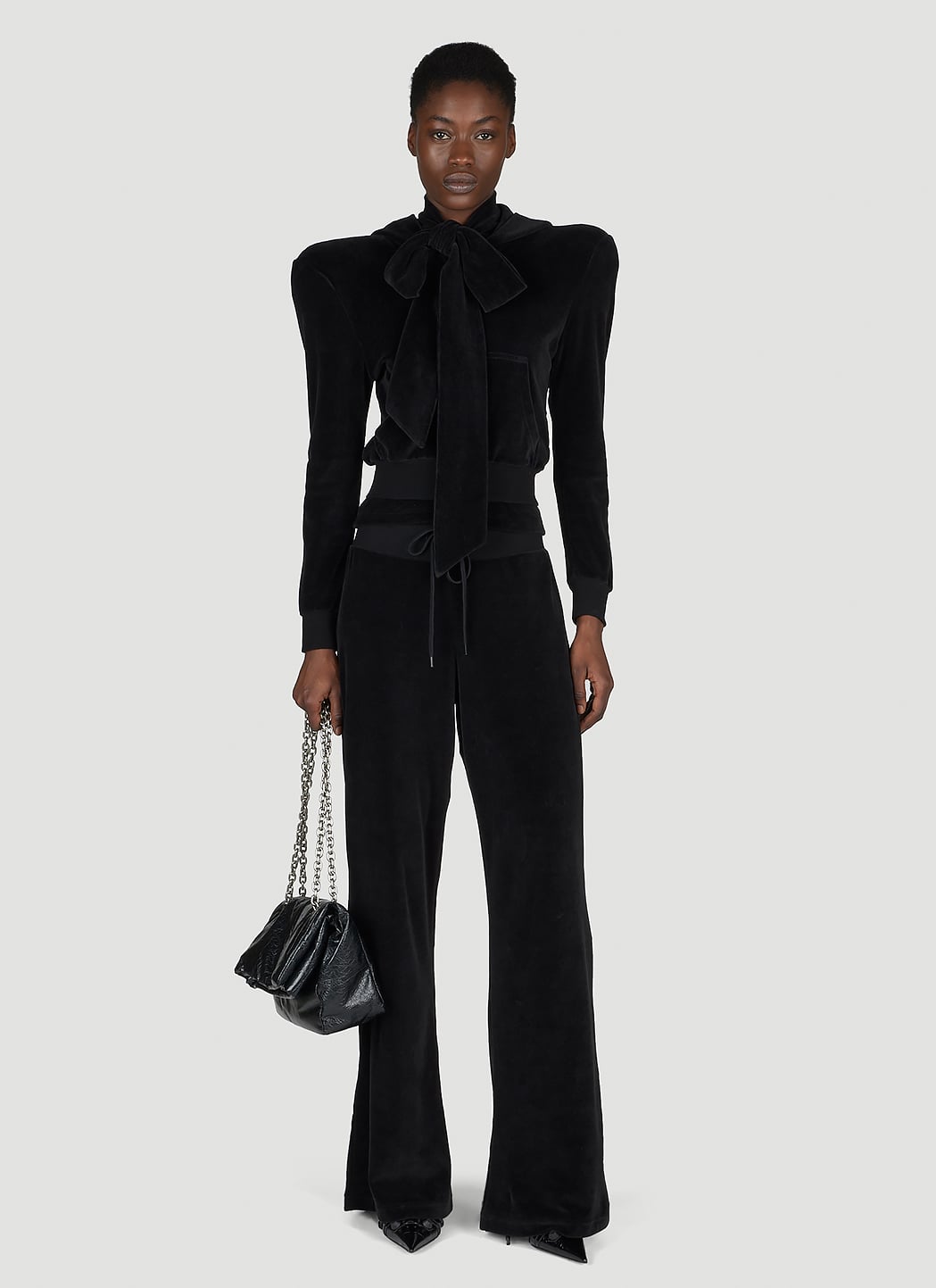 Balenciaga Women Scarf Turtleneck Terry-Cloth Blouse BALENCIAGA