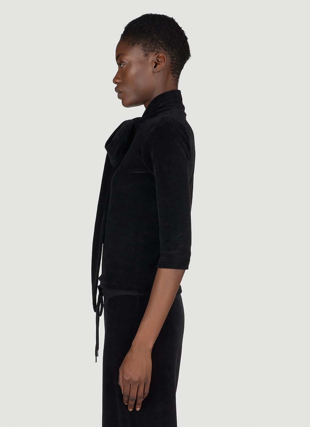 Balenciaga Women Scarf Turtleneck Terry-Cloth Blouse BALENCIAGA
