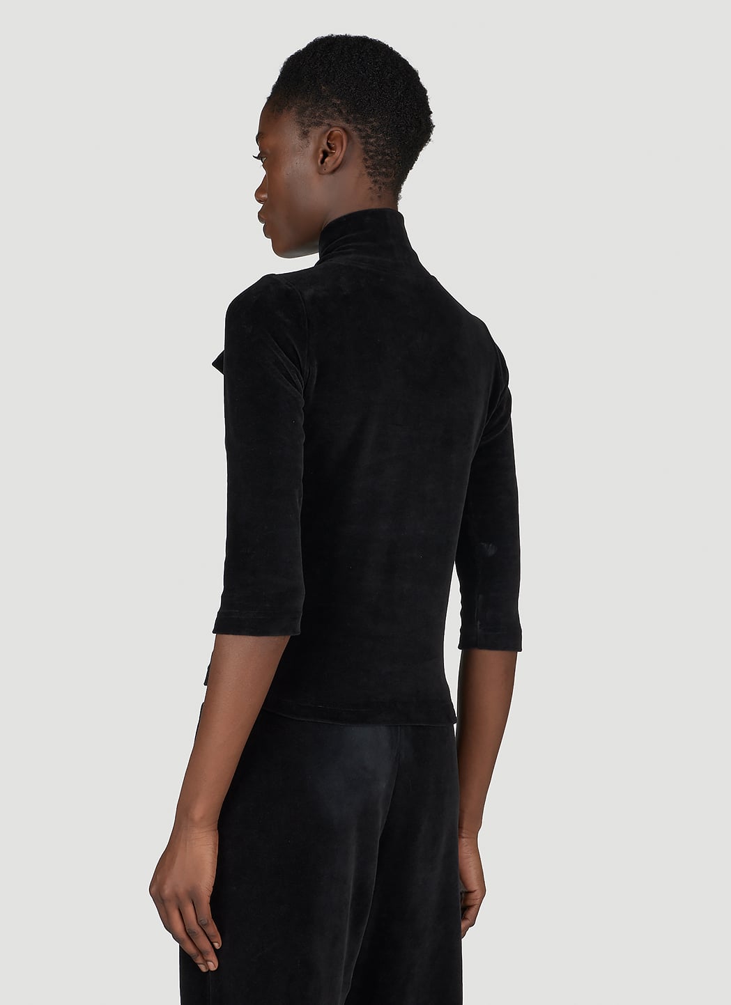 Balenciaga Women Scarf Turtleneck Terry-Cloth Blouse BALENCIAGA