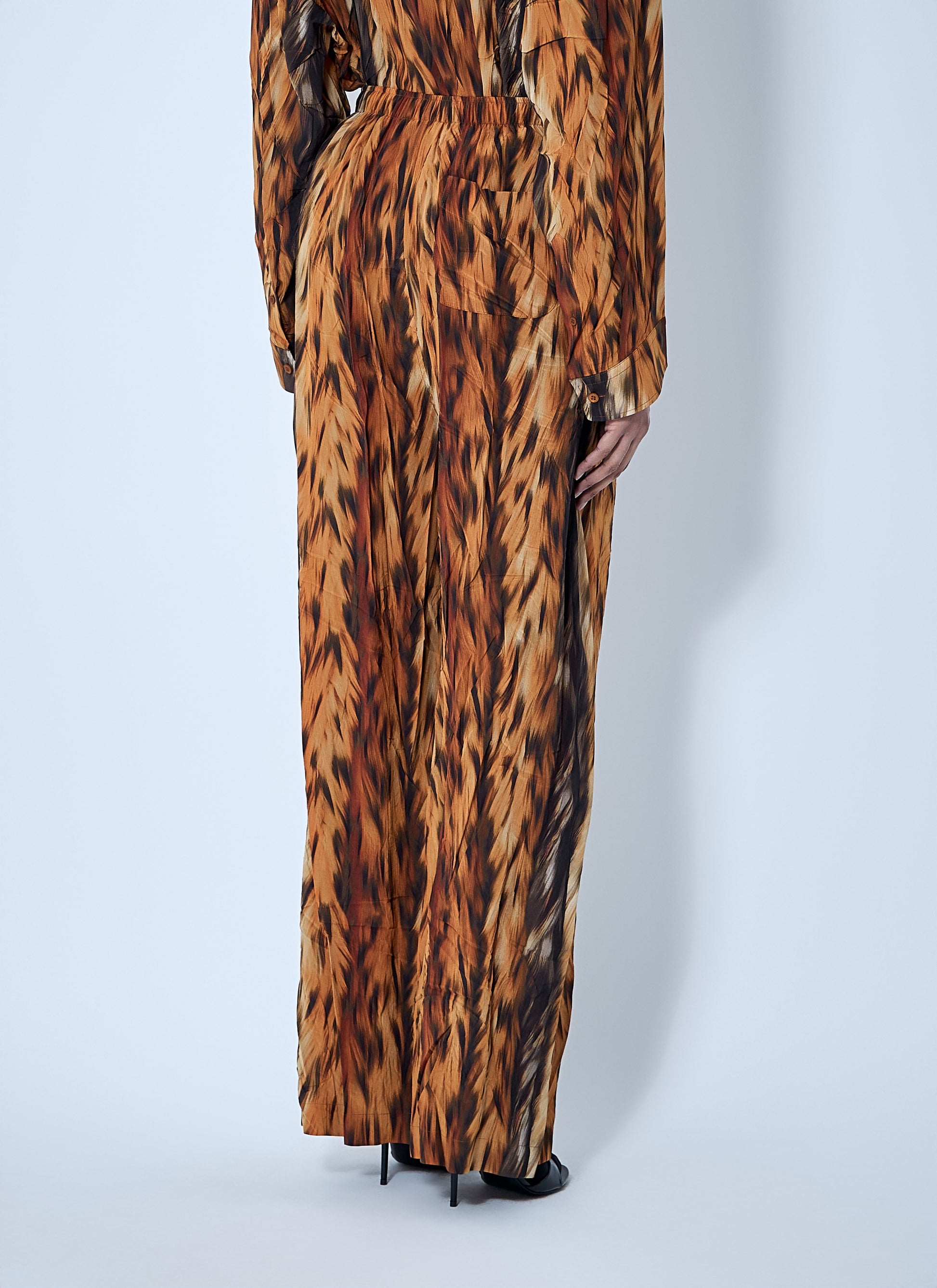 Balenciaga Women Ai Croc Silk Pants BALENCIAGA