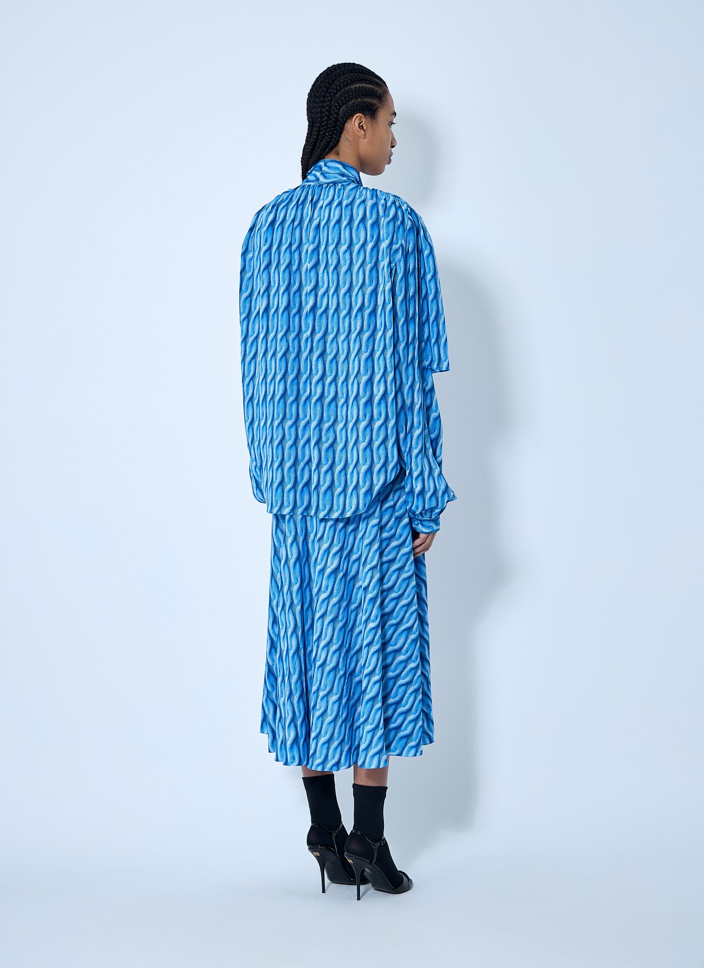 Balenciaga Women Double Sleeve Pleated Dress BALENCIAGA