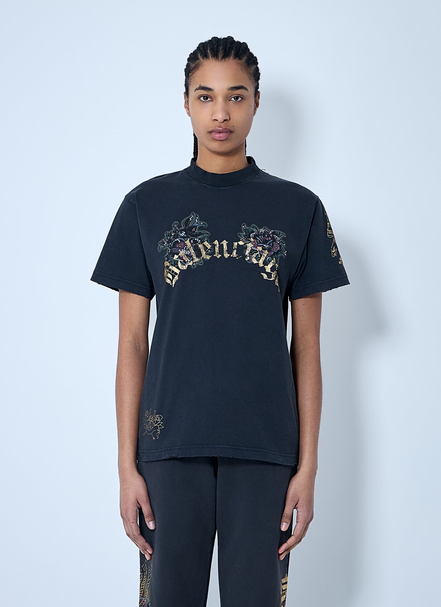 Balenciaga Women Tacky Tattoo Logo Motif T-Shirt BALENCIAGA