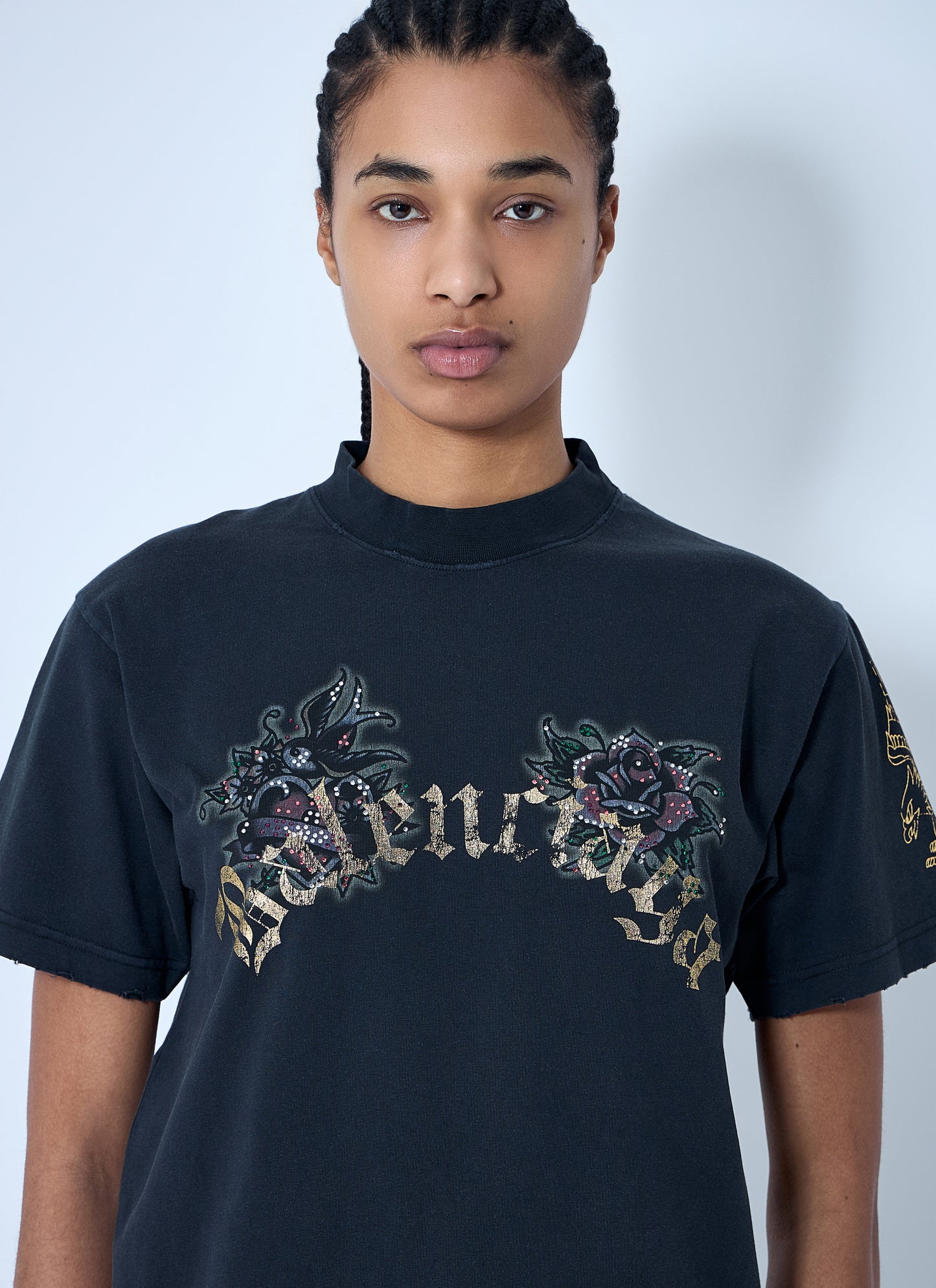 Balenciaga Women Tacky Tattoo Logo Motif T-Shirt BALENCIAGA