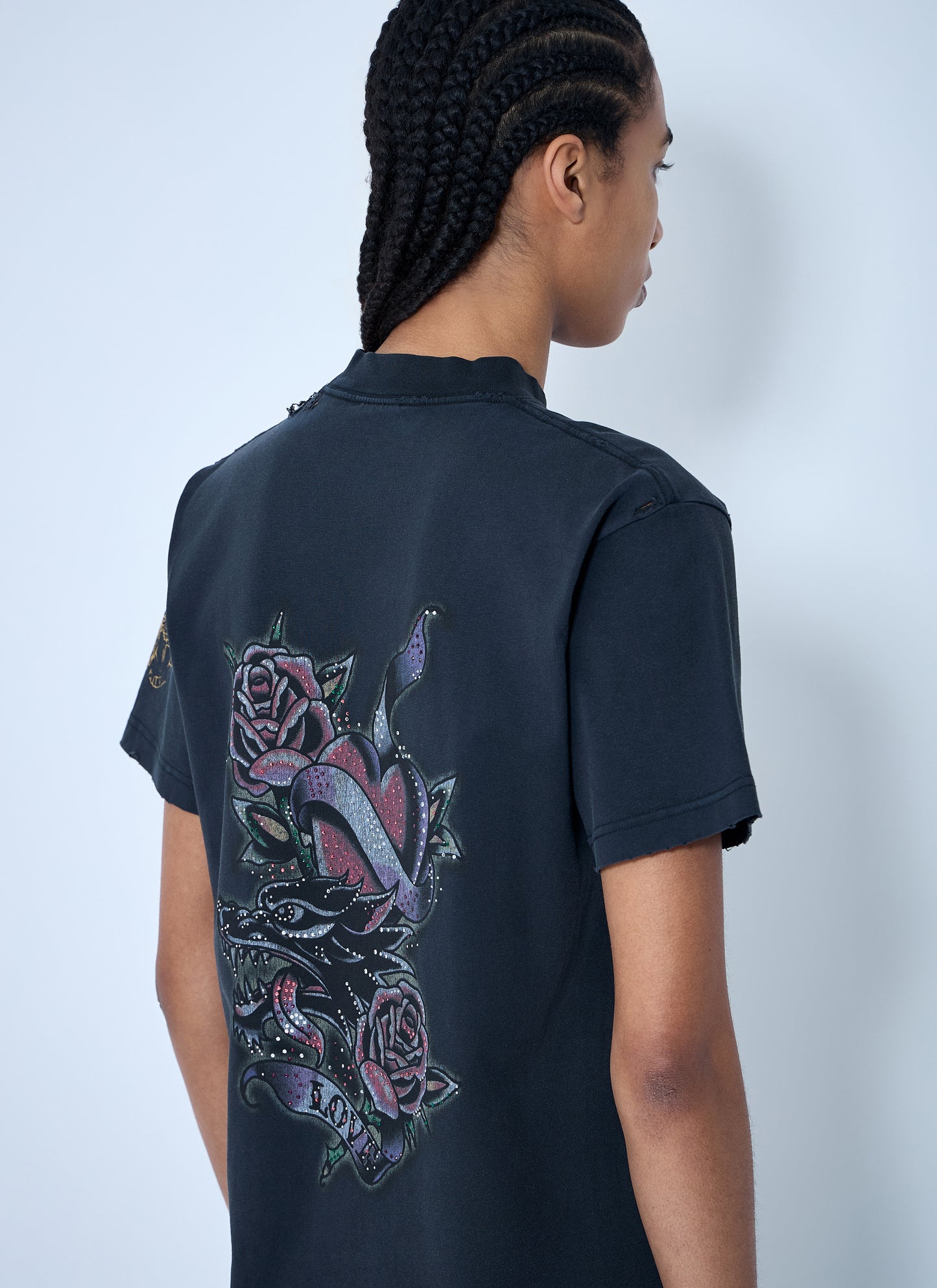 Balenciaga Women Tacky Tattoo Logo Motif T-Shirt BALENCIAGA