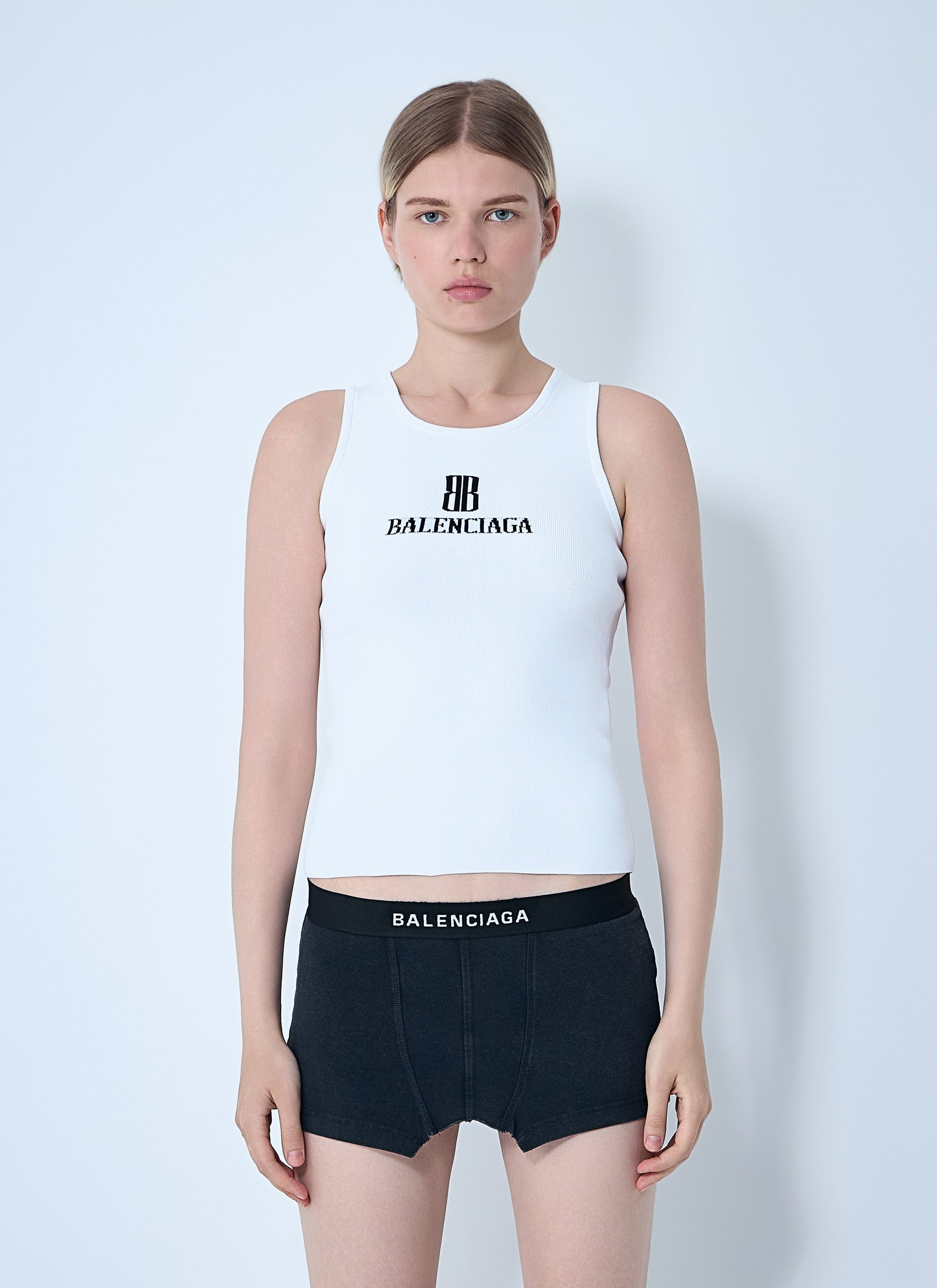 Balenciaga Women Logo Motif Tank Top BALENCIAGA