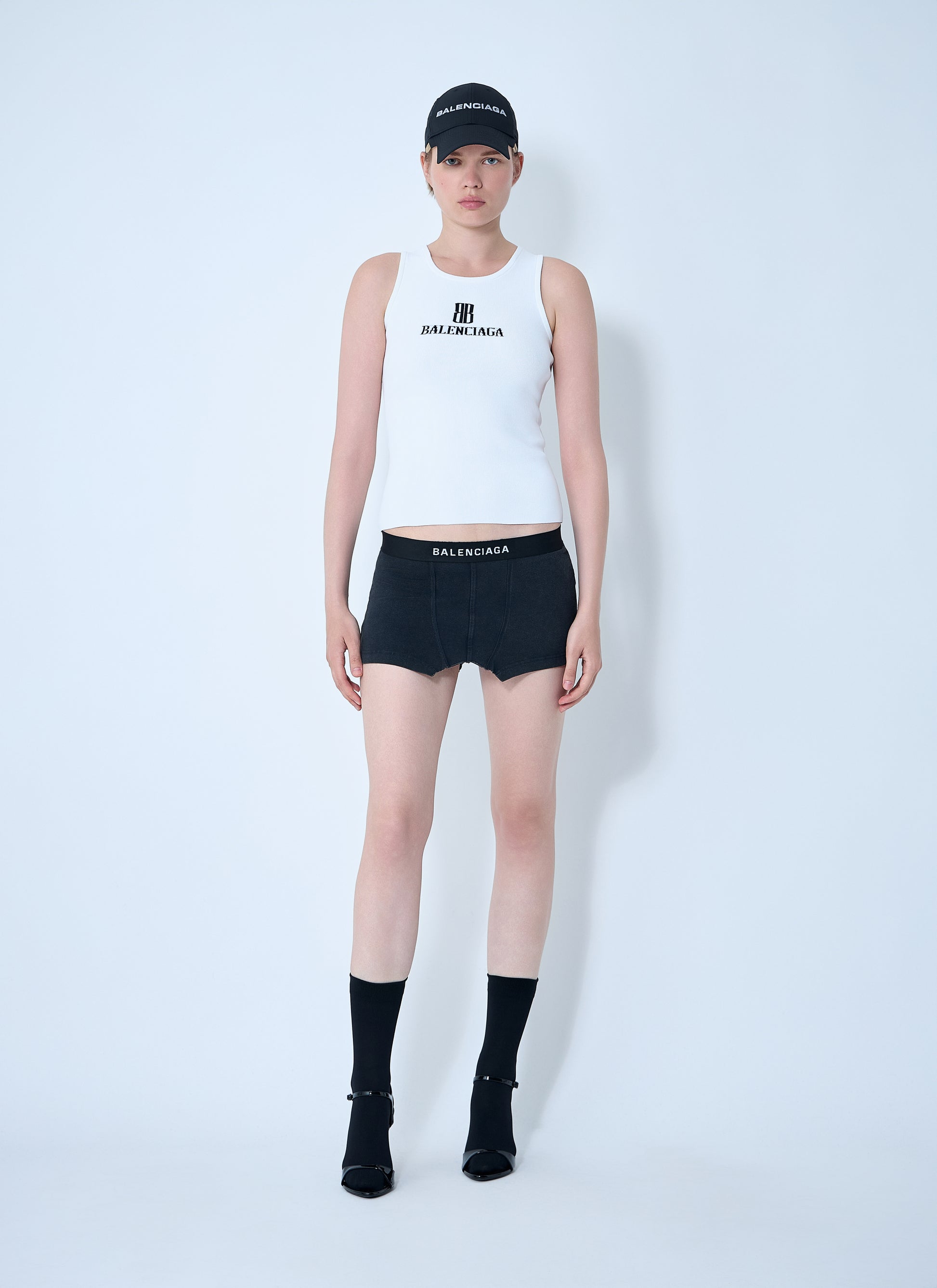 Balenciaga Women Logo Motif Tank Top BALENCIAGA