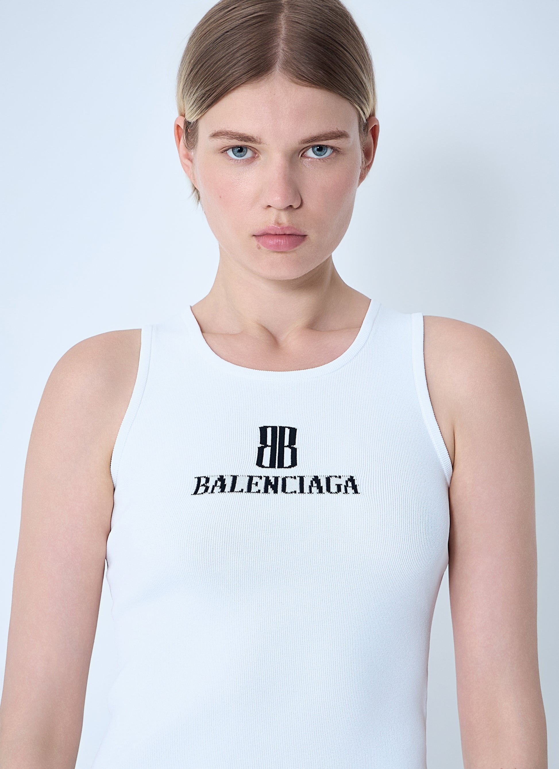 Balenciaga Women Logo Motif Tank Top BALENCIAGA