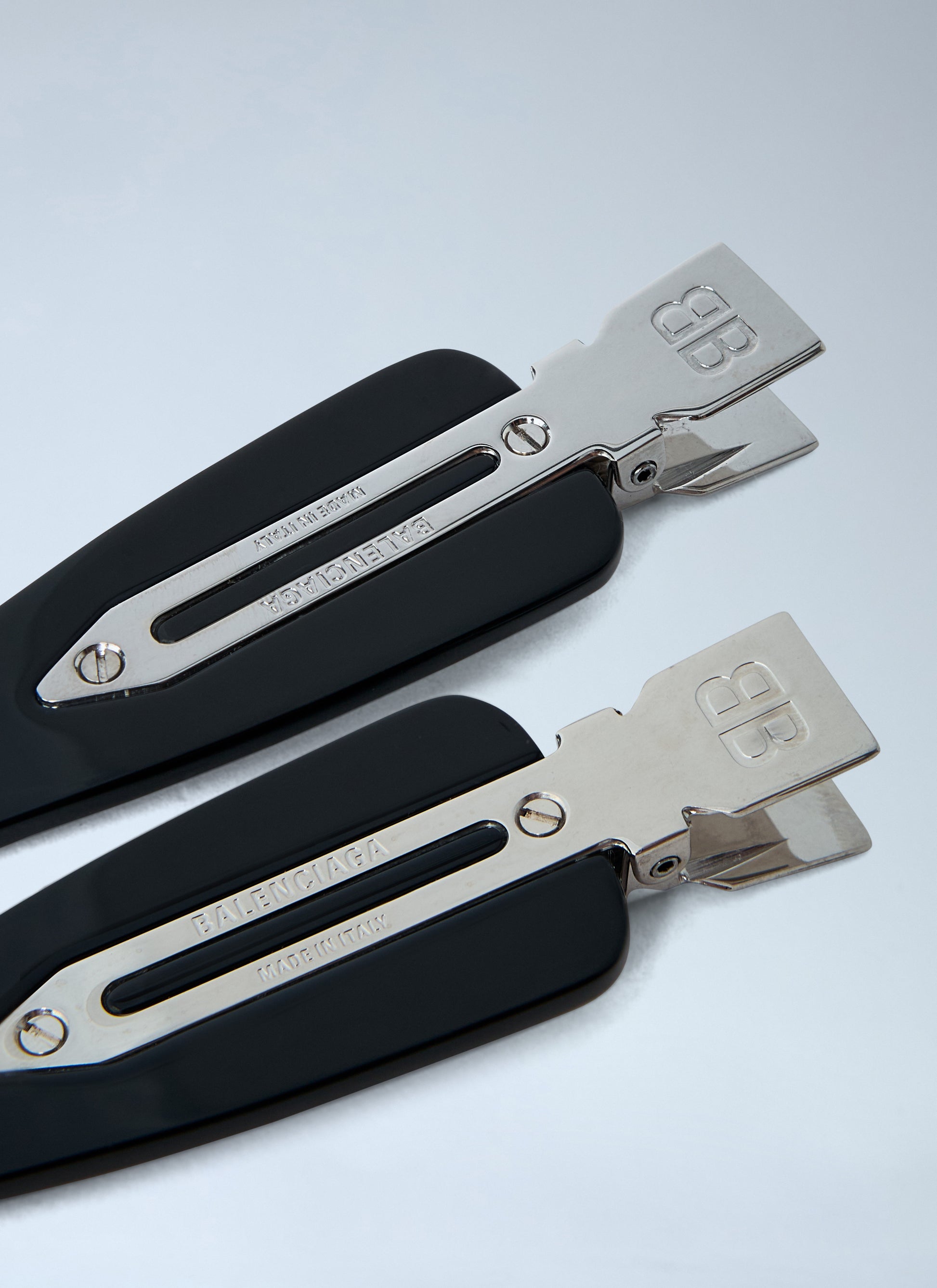 Balenciaga Women Set Of Two Logo Engraved Hair Clips BALENCIAGA