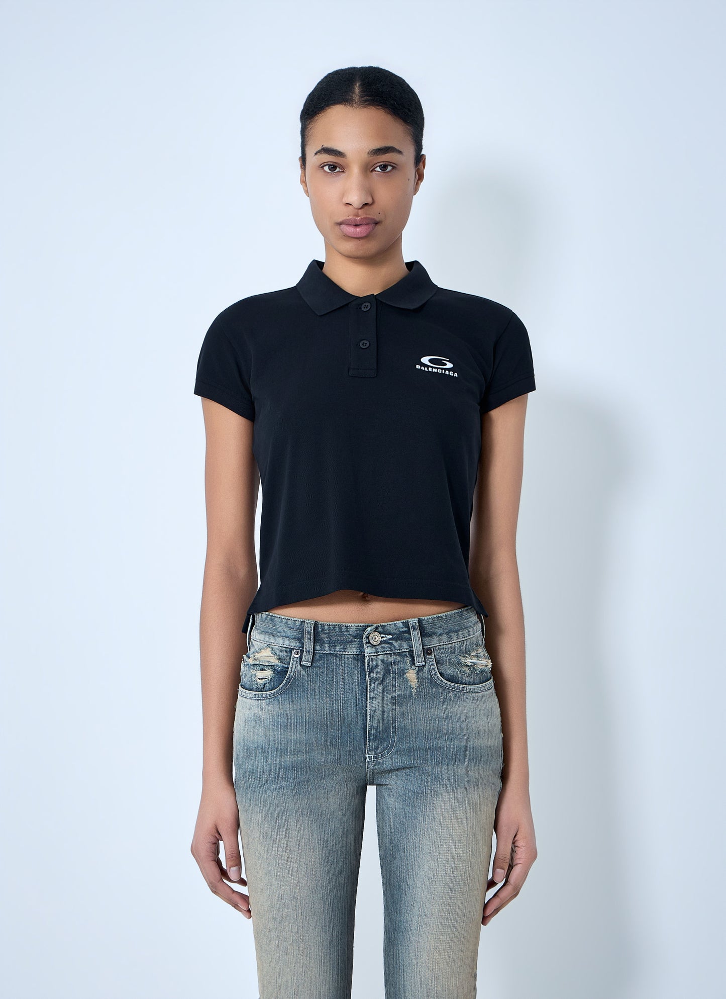 Balenciaga Women Cropped Polo Shirt BALENCIAGA