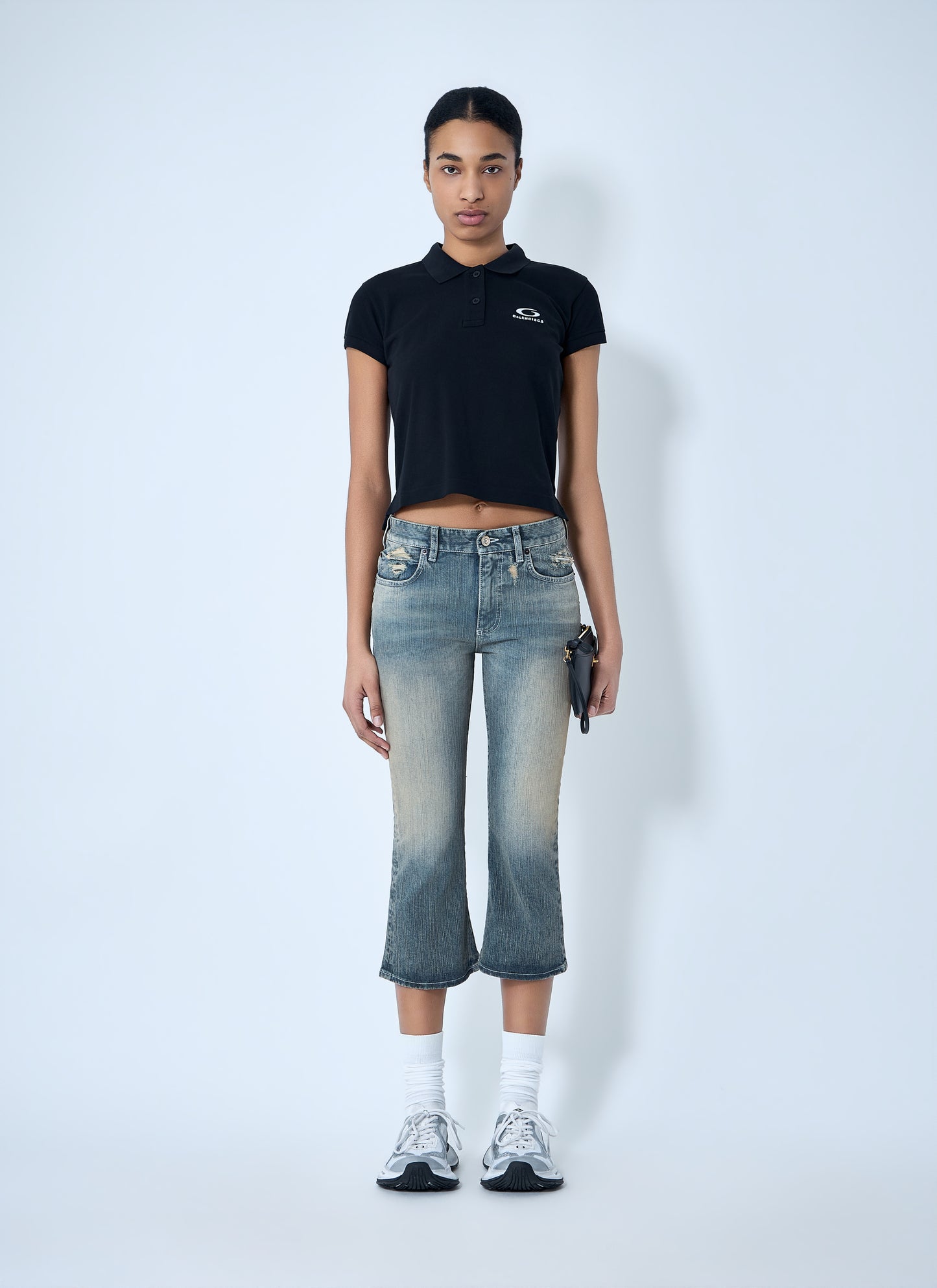 Balenciaga Women Cropped Polo Shirt BALENCIAGA