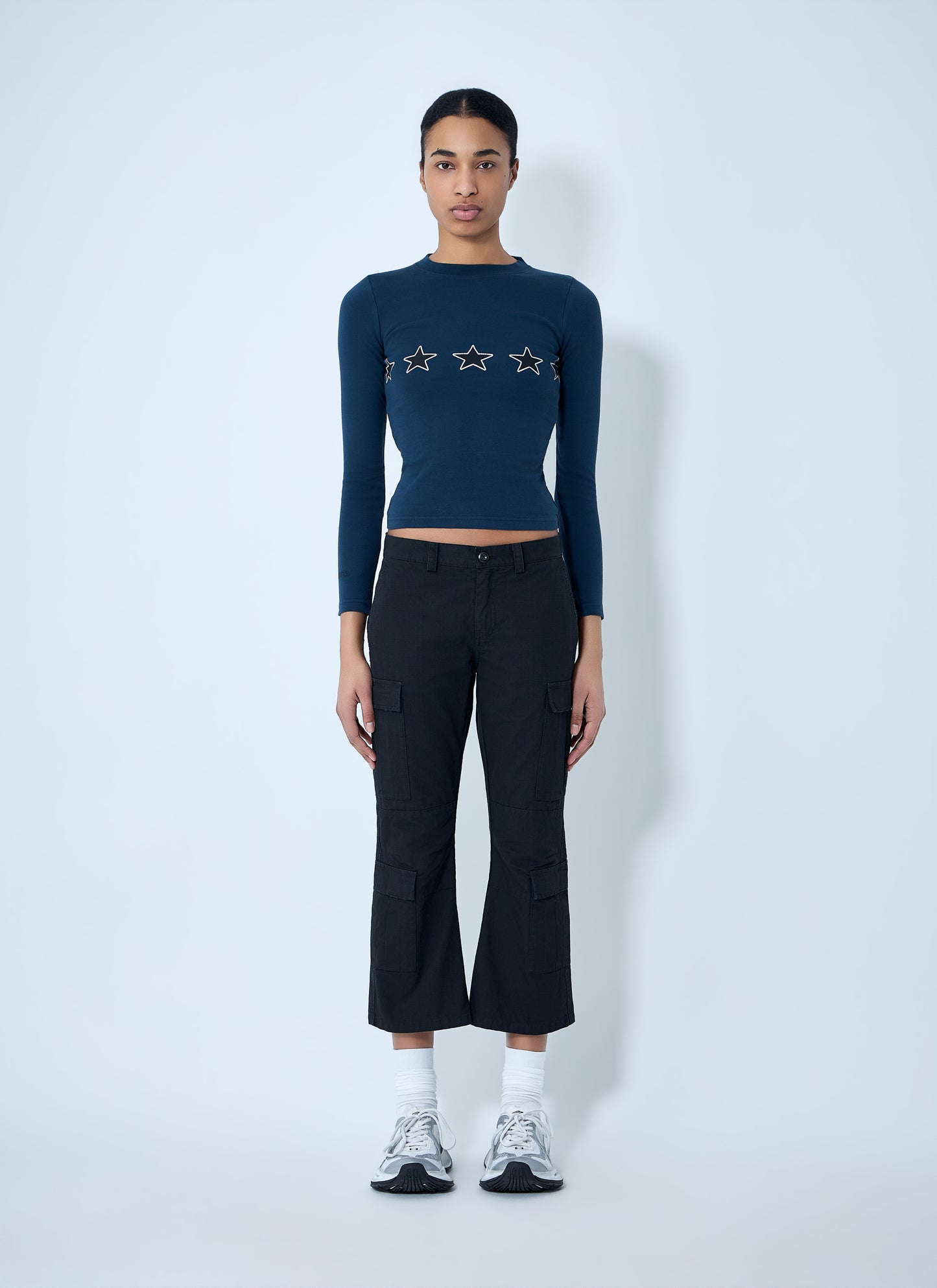 Balenciaga Women Star Embroidered Ribbed Top BALENCIAGA