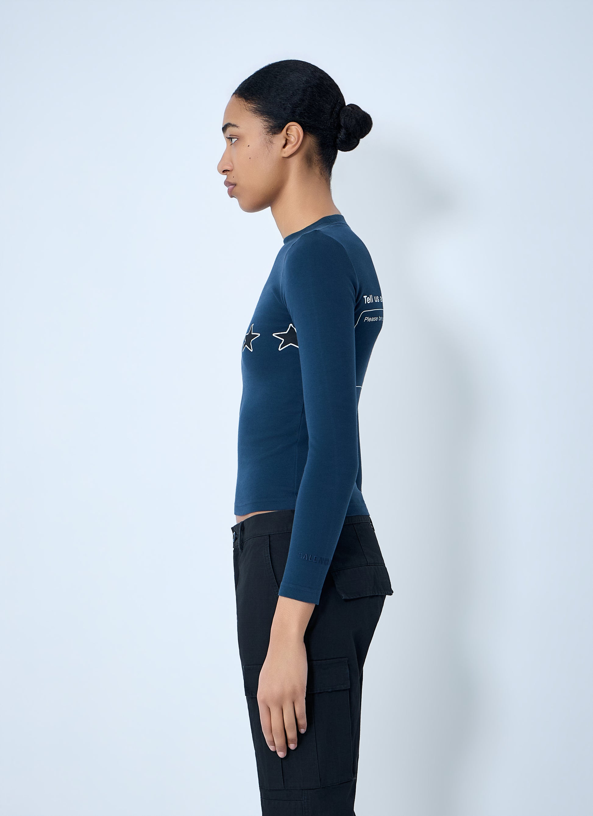Balenciaga Women Star Embroidered Ribbed Top BALENCIAGA