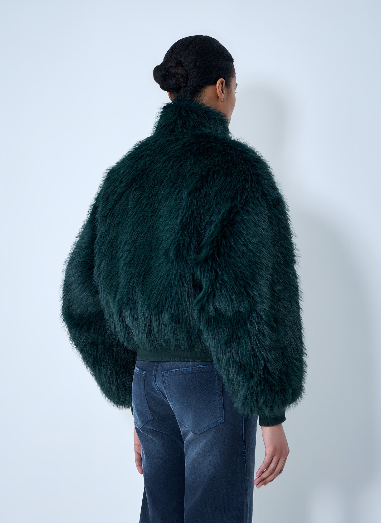 Balenciaga Women Faux Fur Bomber Jacket BALENCIAGA