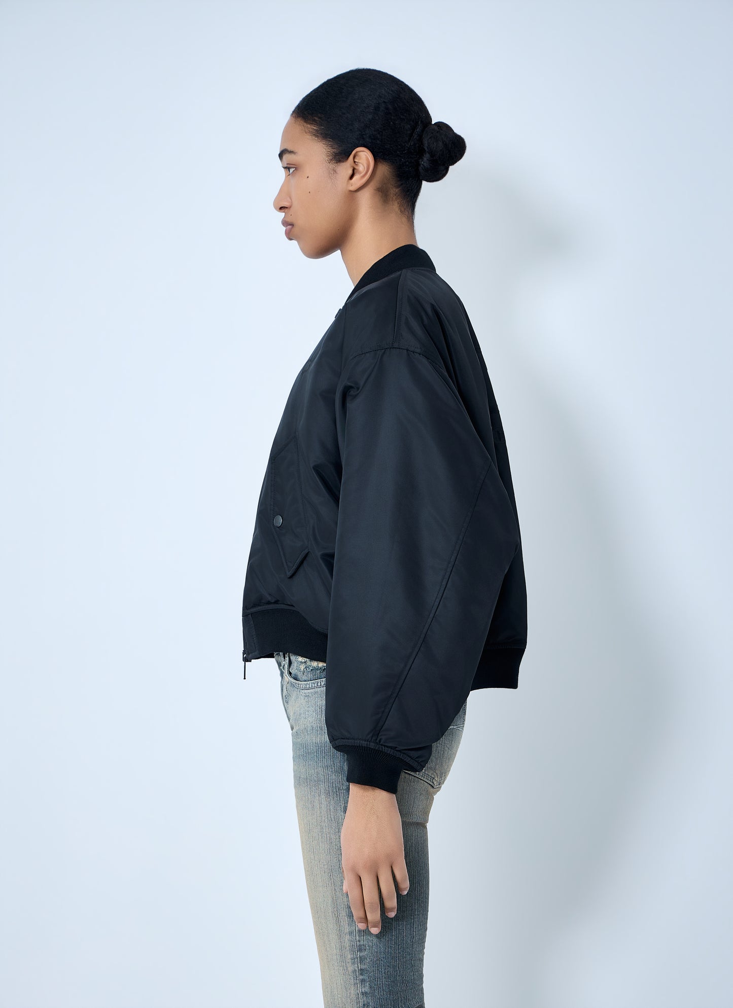 Balenciaga Women Zip-Front Bomber Jacket BALENCIAGA