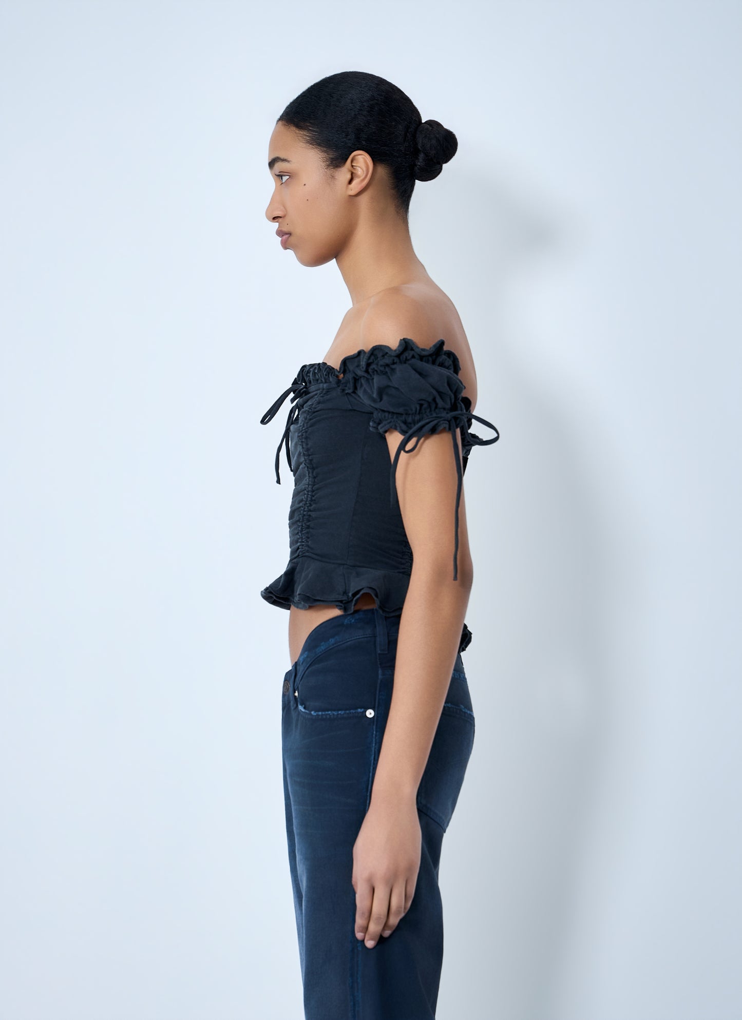 Balenciaga Women Gathered Cropped Top BALENCIAGA