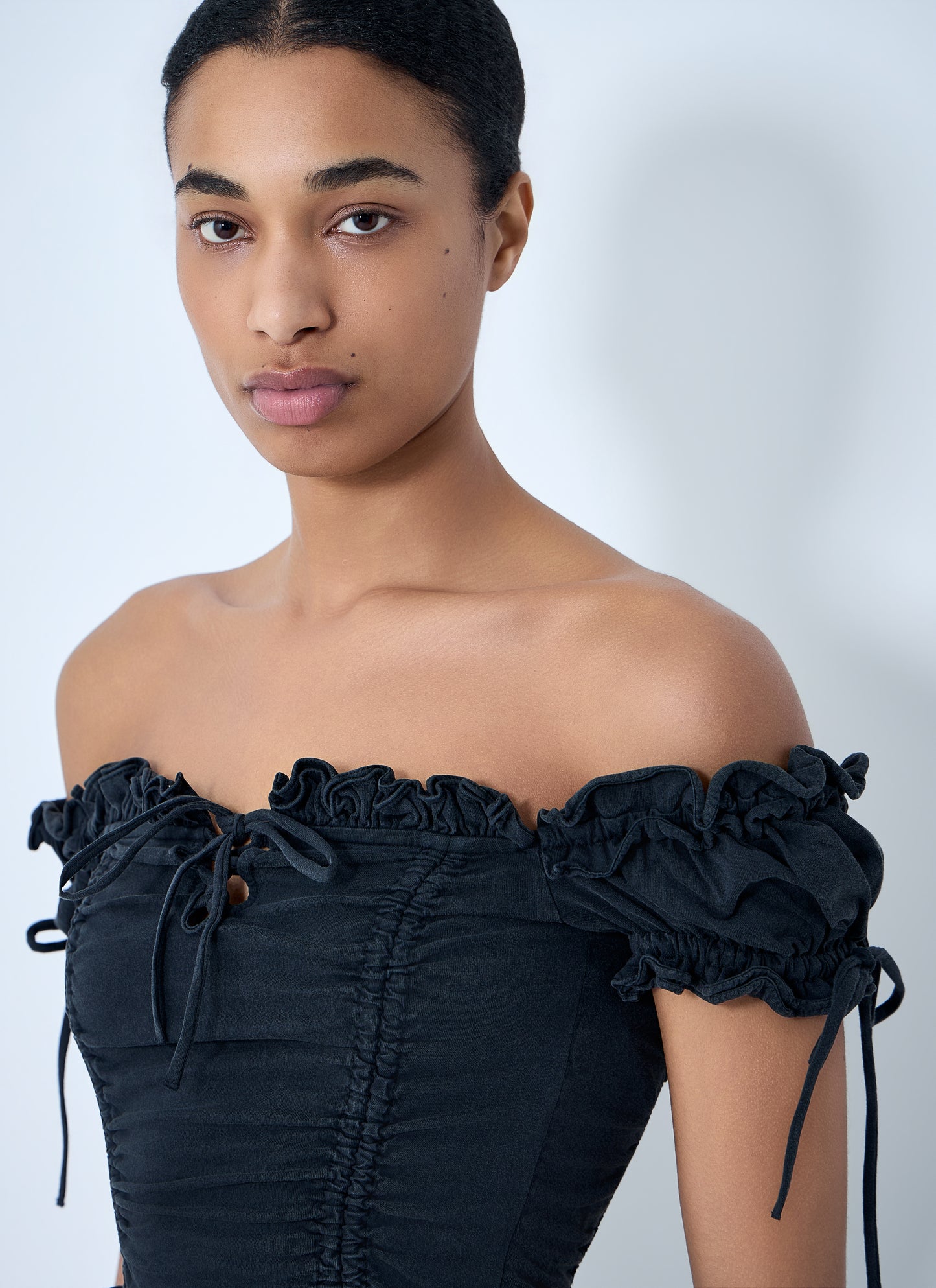 Balenciaga Women Gathered Cropped Top BALENCIAGA