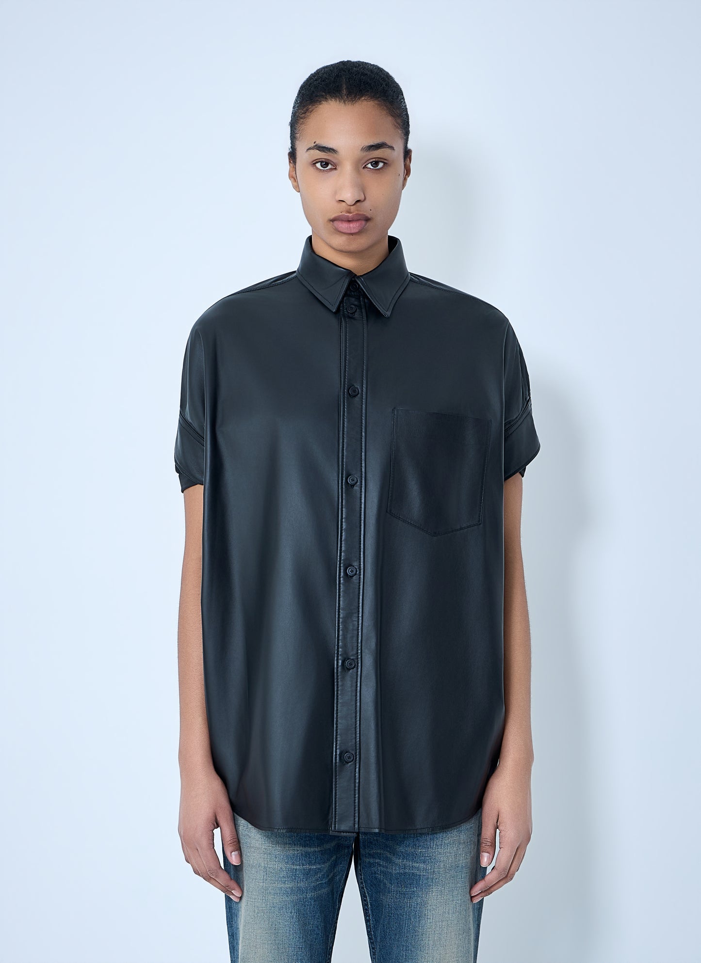 Balenciaga Women Tucked Sleeve Shirt BALENCIAGA