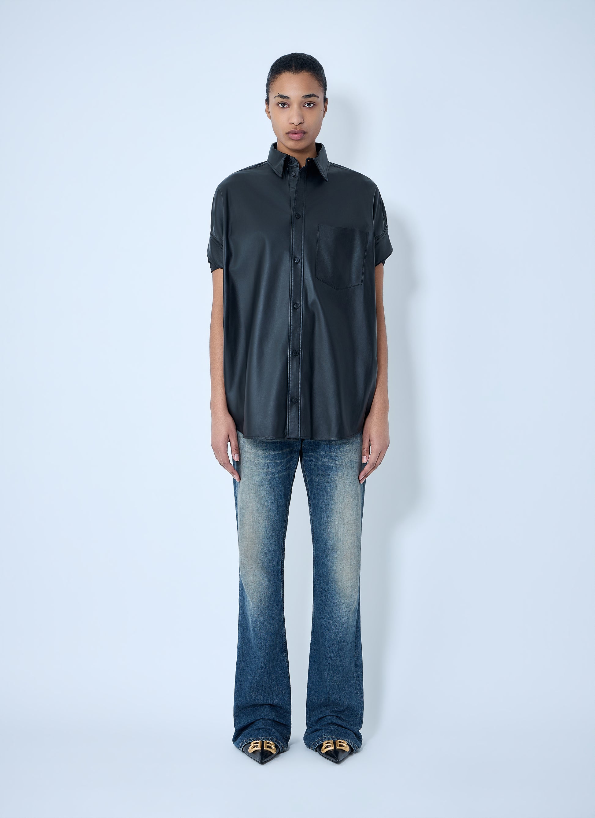 Balenciaga Women Tucked Sleeve Shirt BALENCIAGA