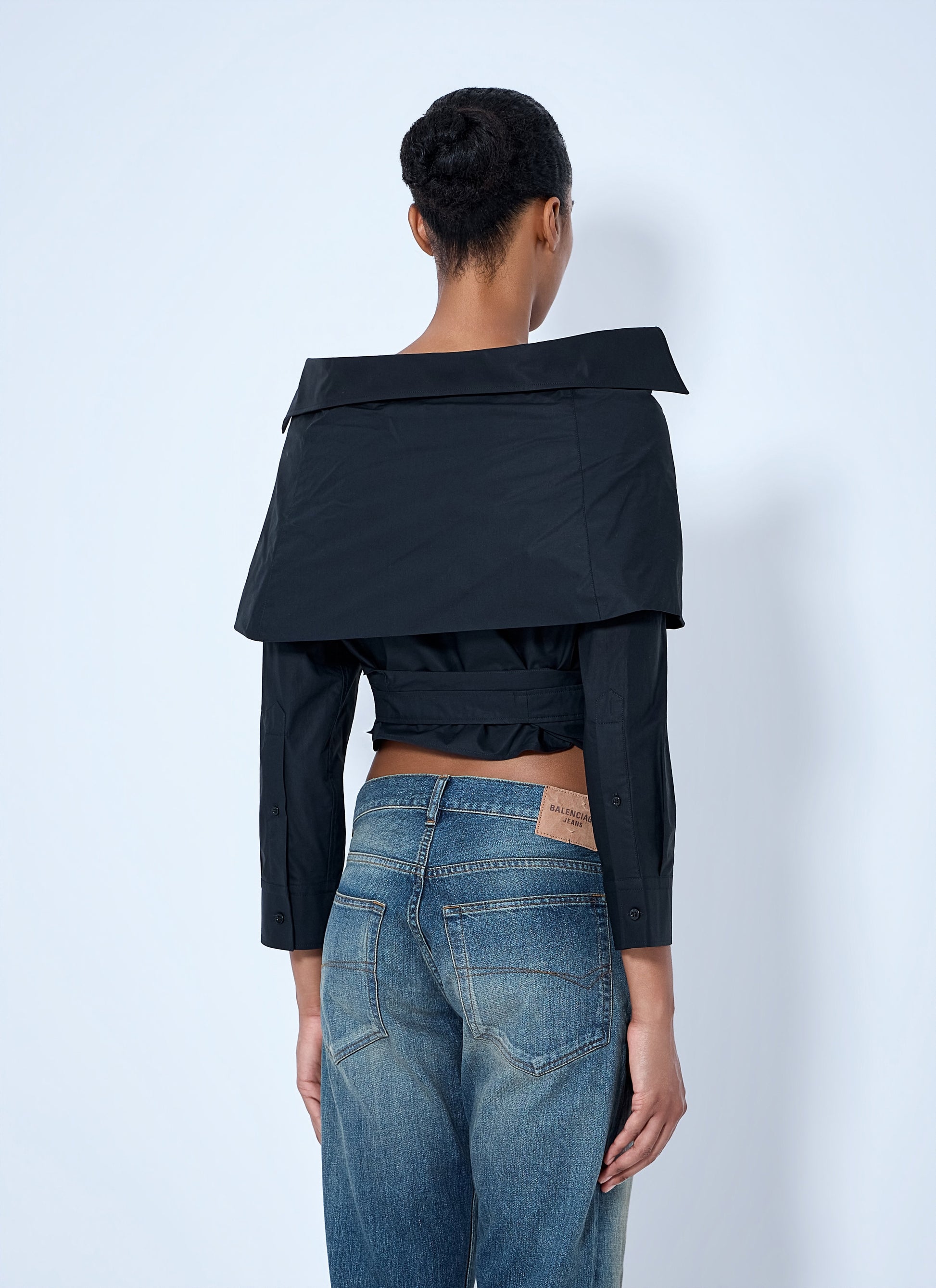 Balenciaga Women Off-Shoulder Wrap Shirt BALENCIAGA