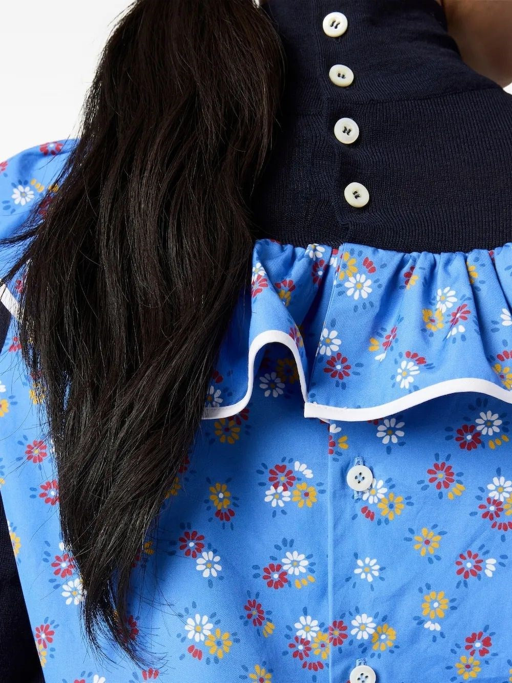 Miu Miu Women Poplin And Wool Sweater MIU MIU