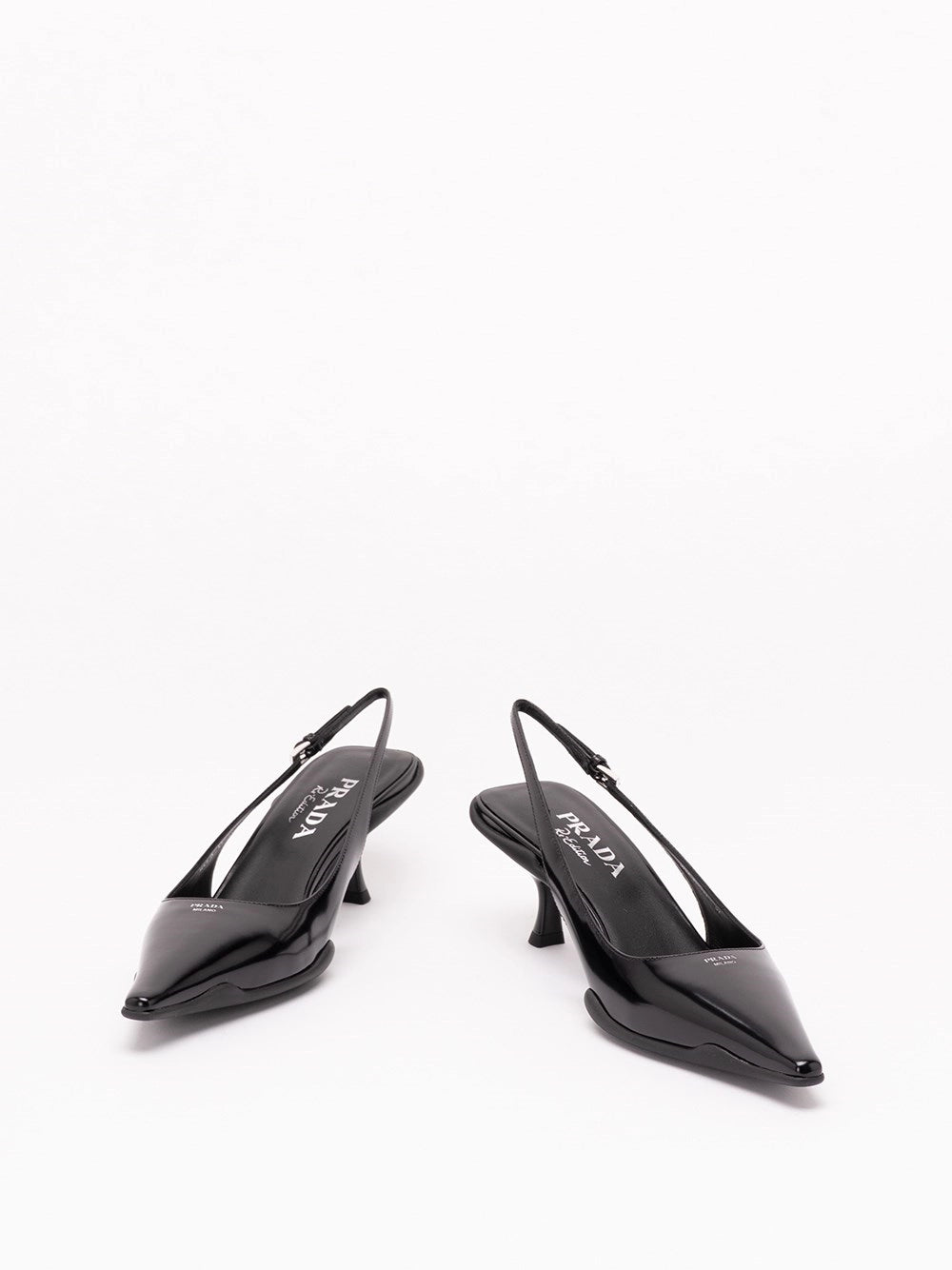 Prada Women Brushed Leather Slingback Pumps PRADA