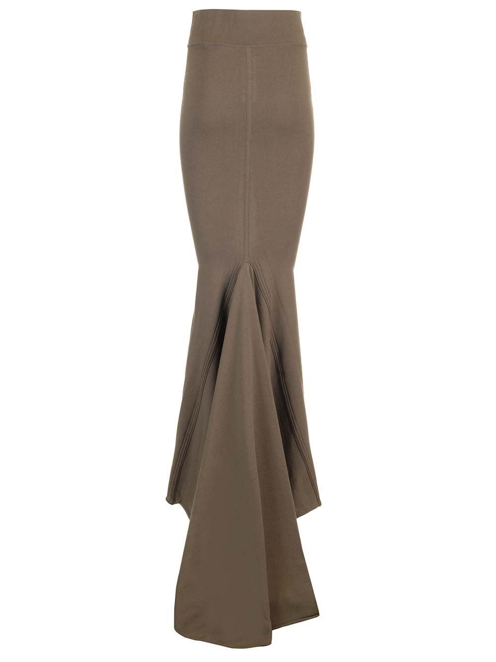 Rick Owens Women Taupe Knit Midi Skirt RICK OWENS