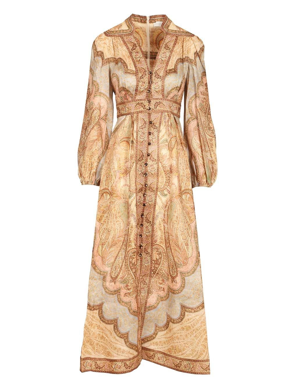 Zimmermann Women Wanderlust Low-Cut Midi Dress In Tapestry ZIMMERMANN