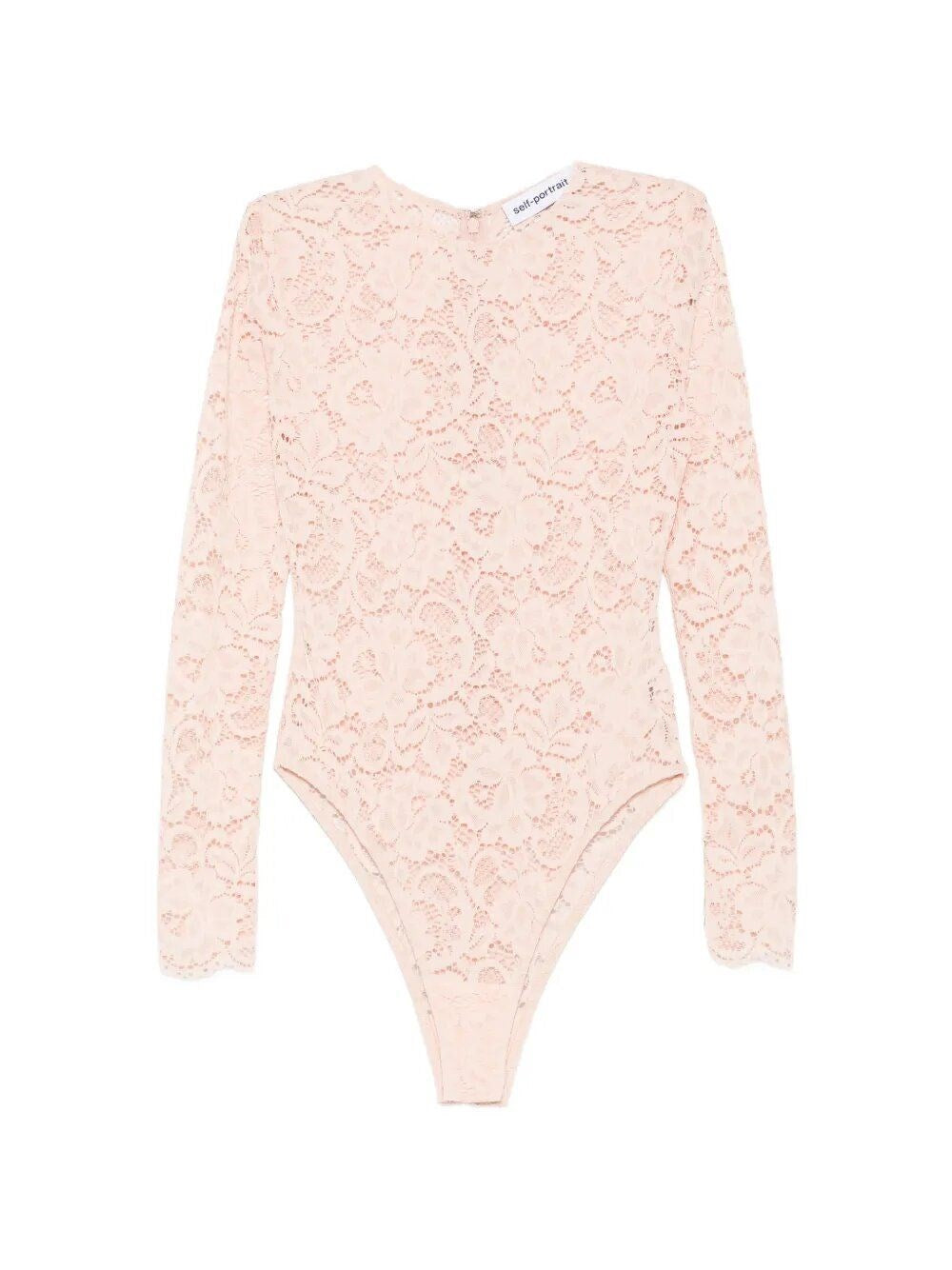 Self-Portrait Women Beige Bodysuit In Flesh-Colored Lace SELF-PORTRAIT