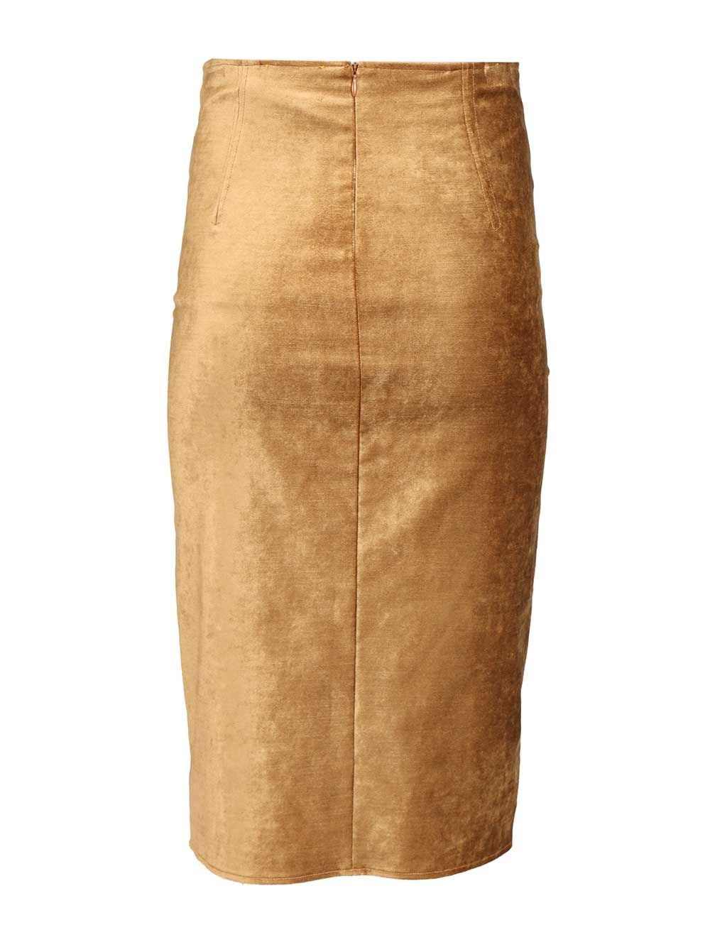 Forte_Forte Women Stretch Velvet Pencil Skirt FORTE FORTE