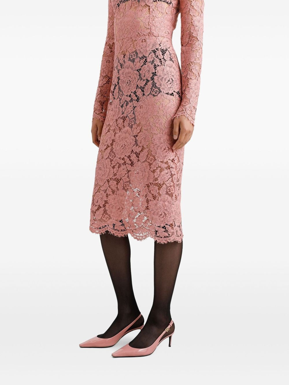 Dolce & Gabbana Women Branded Floral Cardonetto Lace Sheath Dress DOLCE & GABBANA