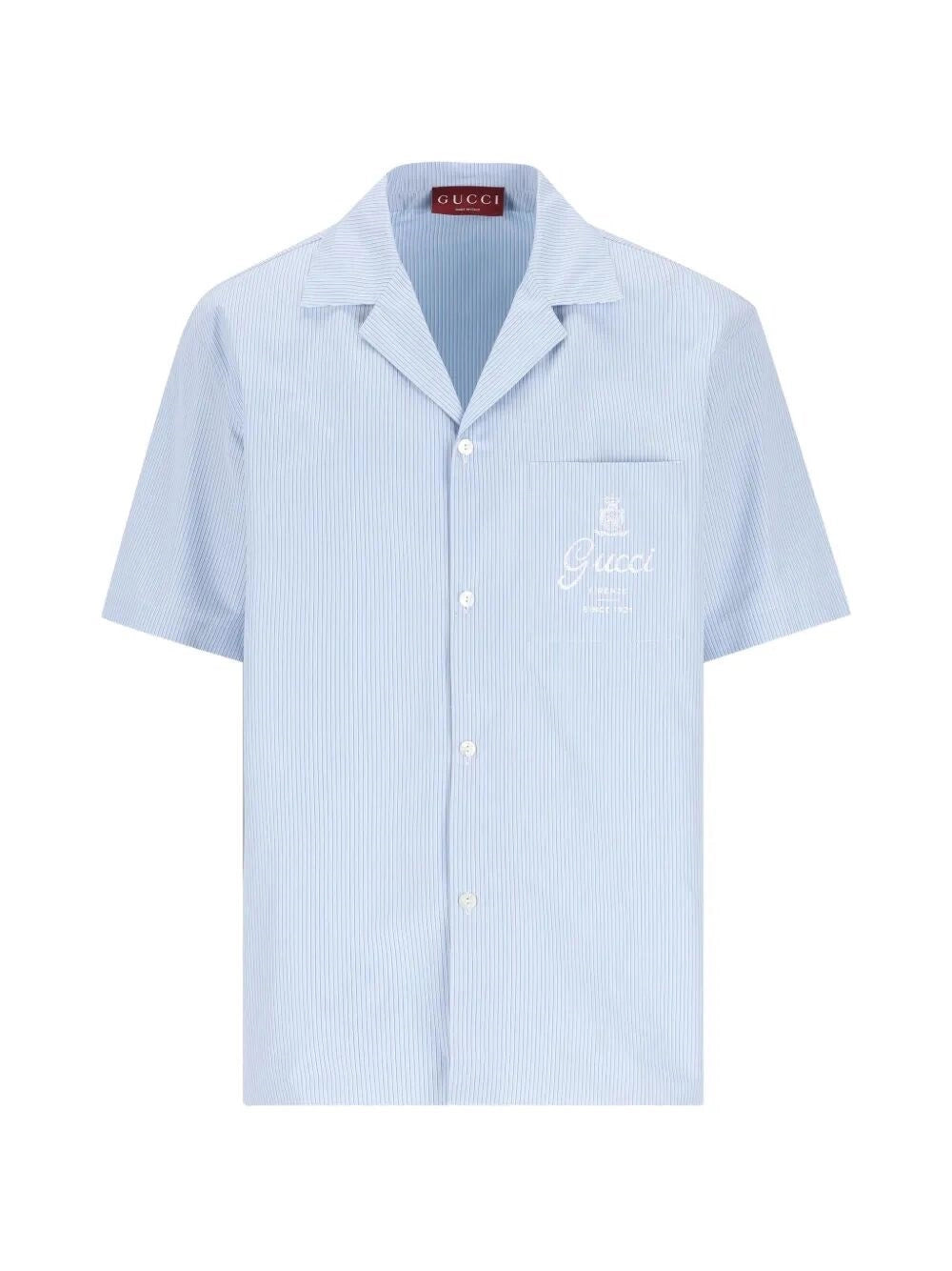 Gucci Men Thin Strip `Disco` Bowling Shirt GUCCI
