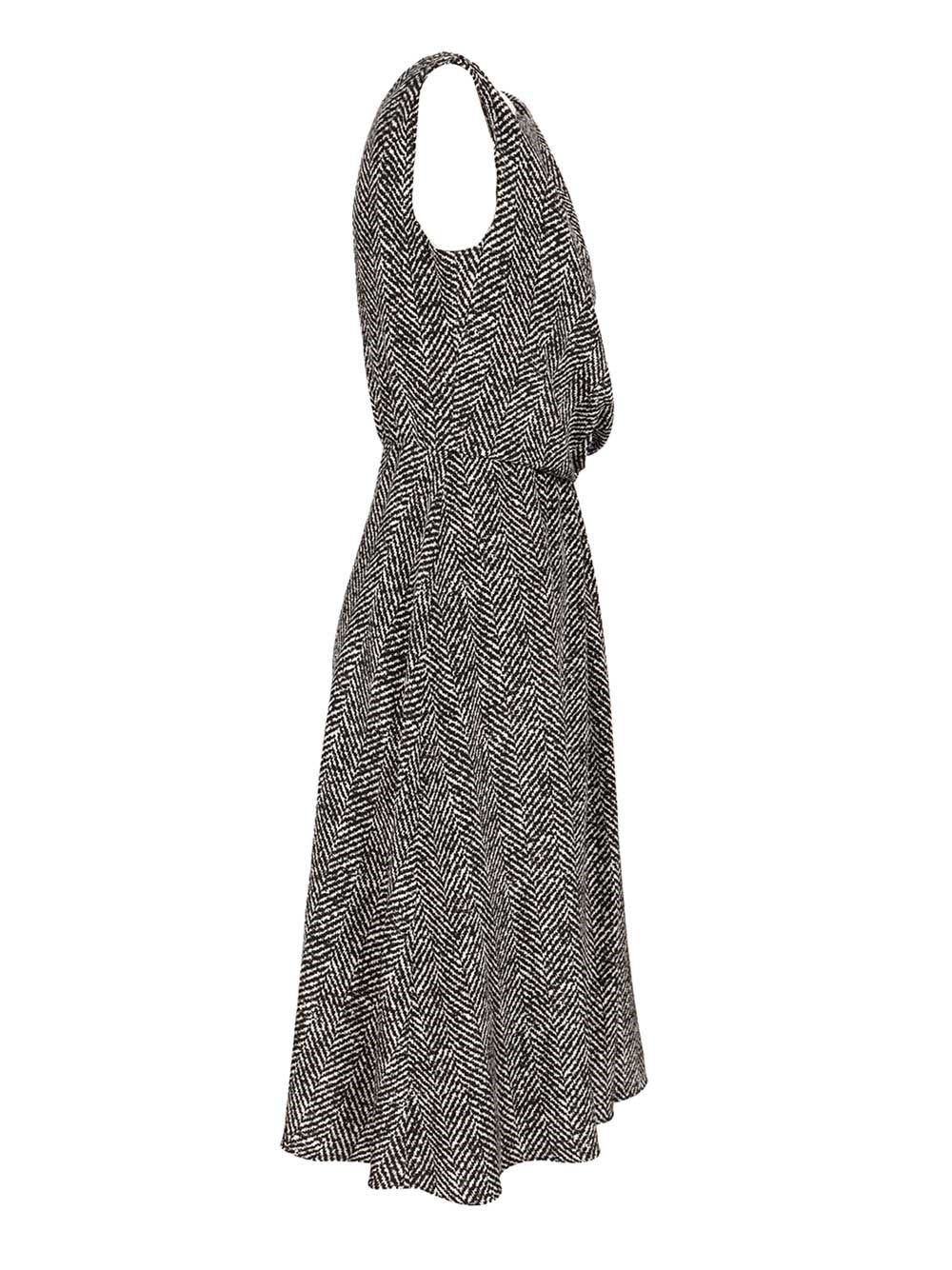 Dolce & Gabbana Women Heavy Crepe Dress With Chevron Print DOLCE & GABBANA