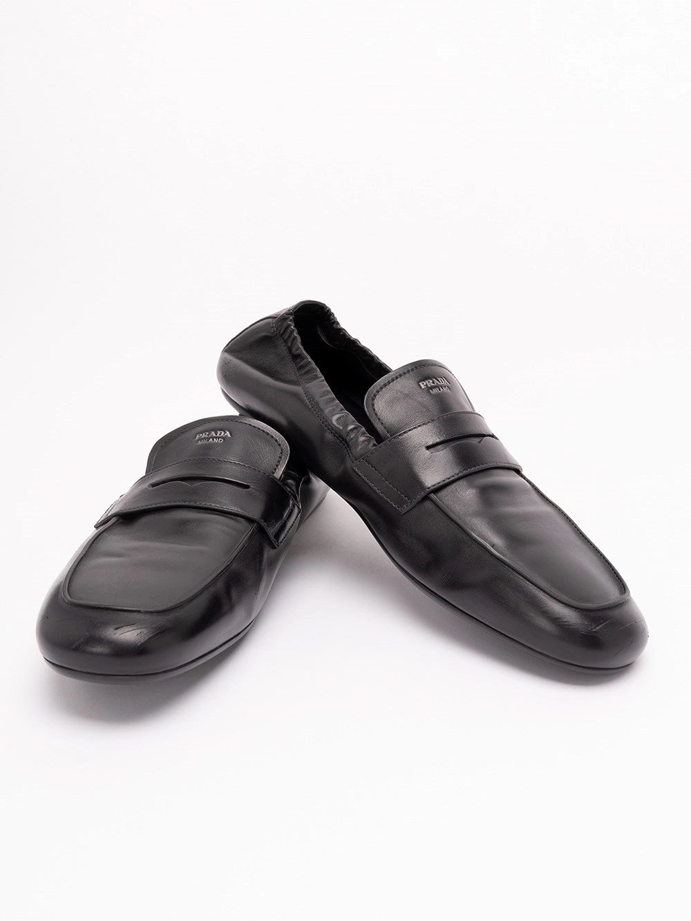 Prada Men Shuffle Antiqued Leather Loafers PRADA