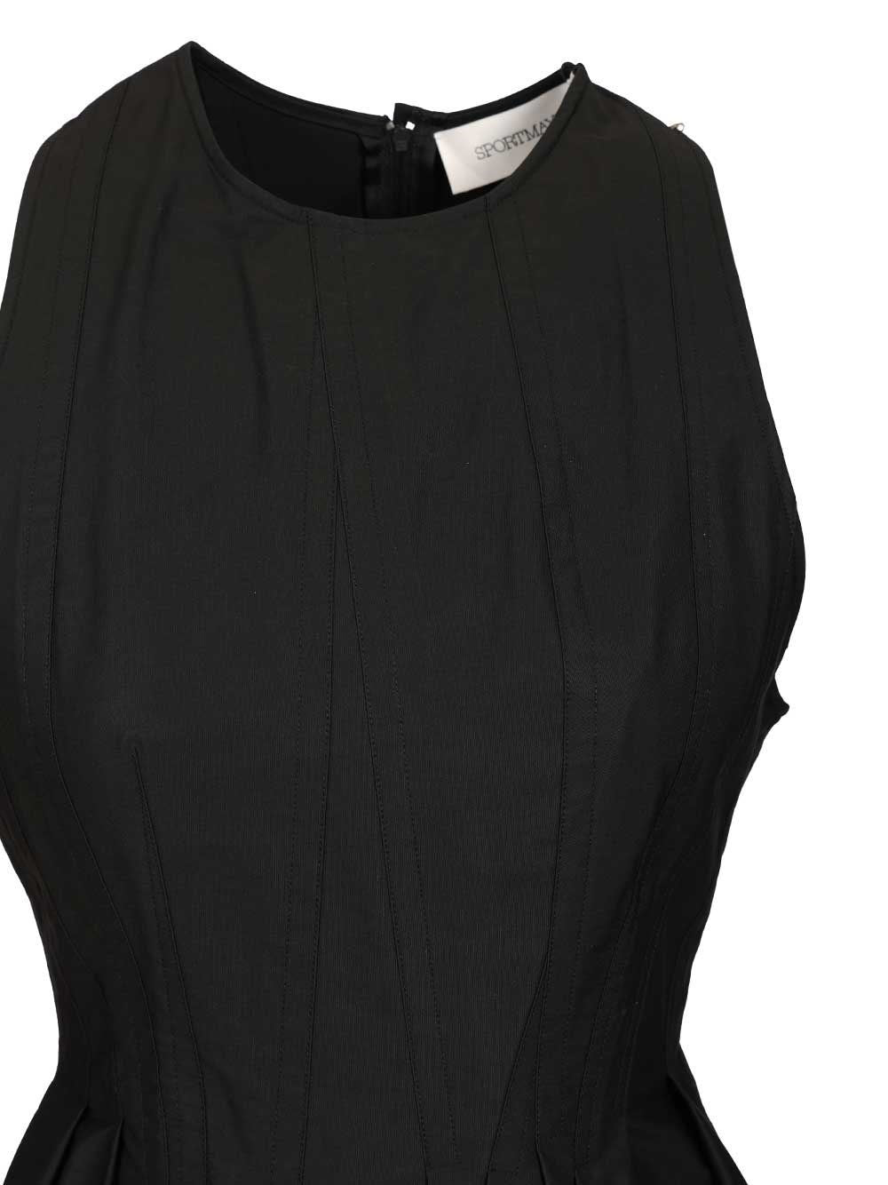 Sportmax Women Ara Sleeveless Washed Cotton Mini Dress SPORTMAX