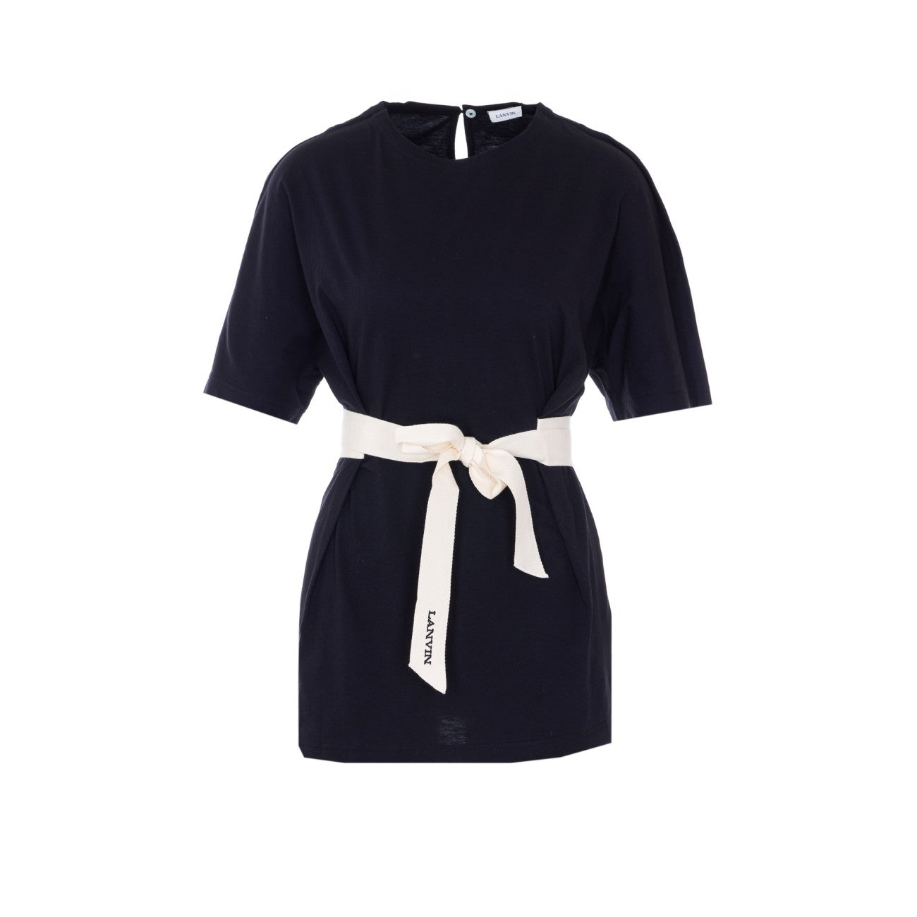 Lanvin Women Belted Tshirt In Cotton And Silk LANVIN