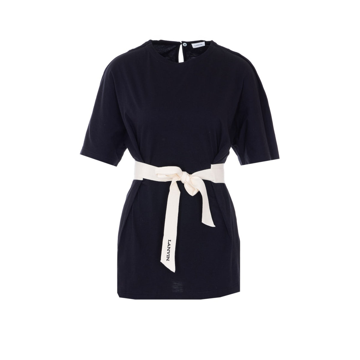 Lanvin Women Belted Tshirt In Cotton And Silk LANVIN
