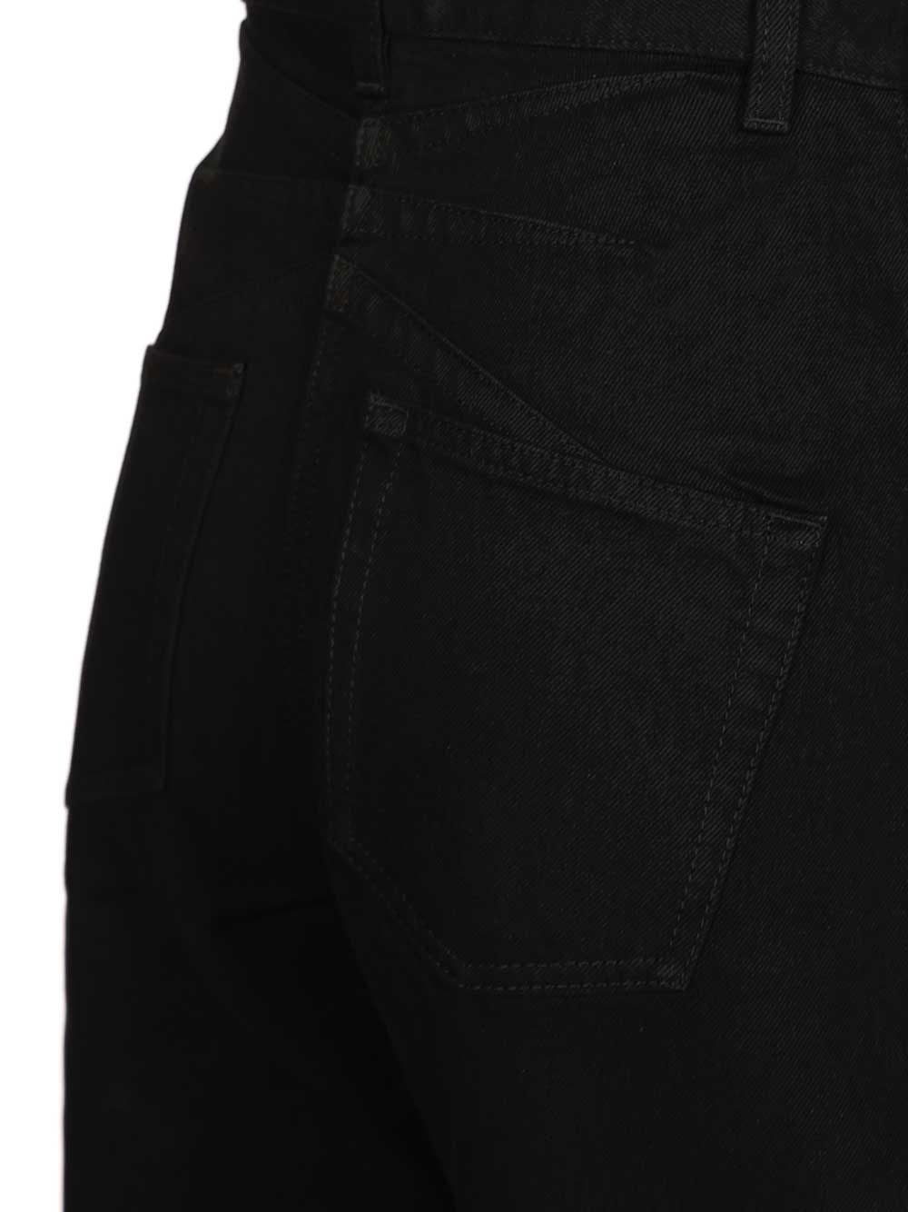 Alaïa Women Black Denim Rounded Jeans ALAIA