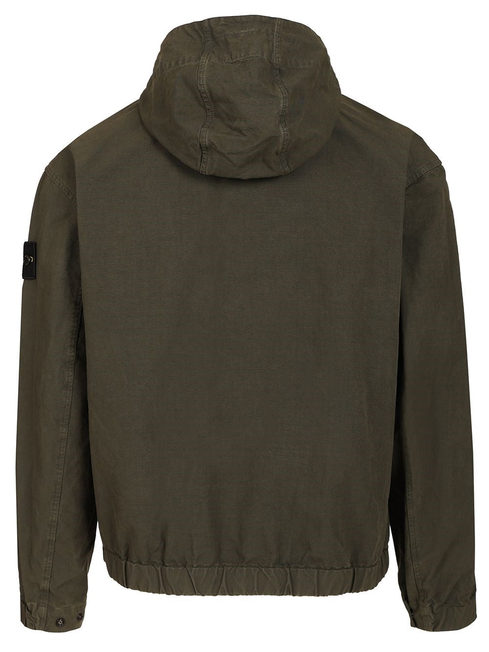 Stone Island Men Organic Cotton Ripstop Hooded Overshirt