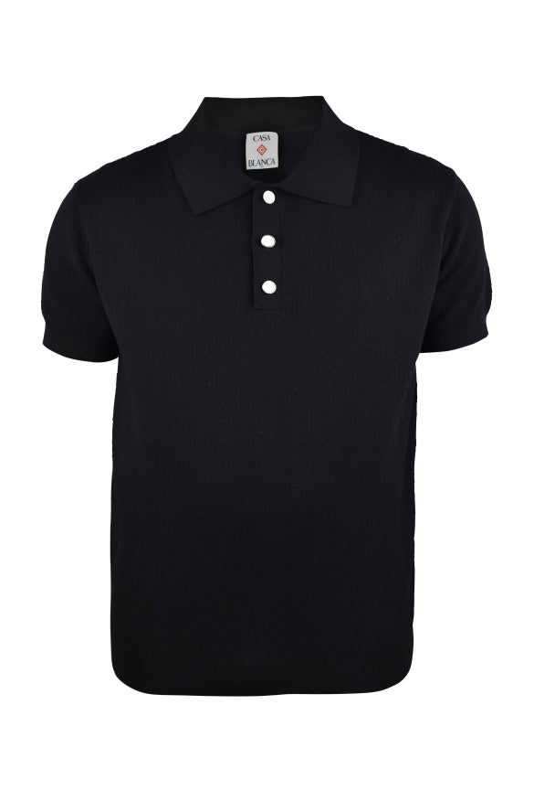 Casablanca Men Pointelle Monogram Polo CASABLANCA