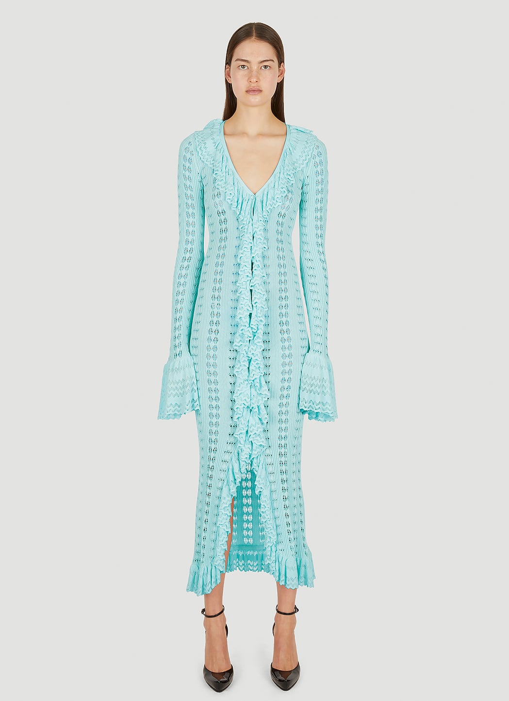 Blumarine Women Pointelle Knit Frilled Dress
