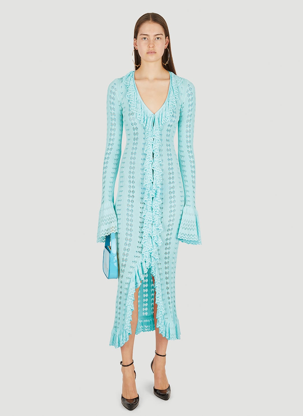 Blumarine Women Pointelle Knit Frilled Dress