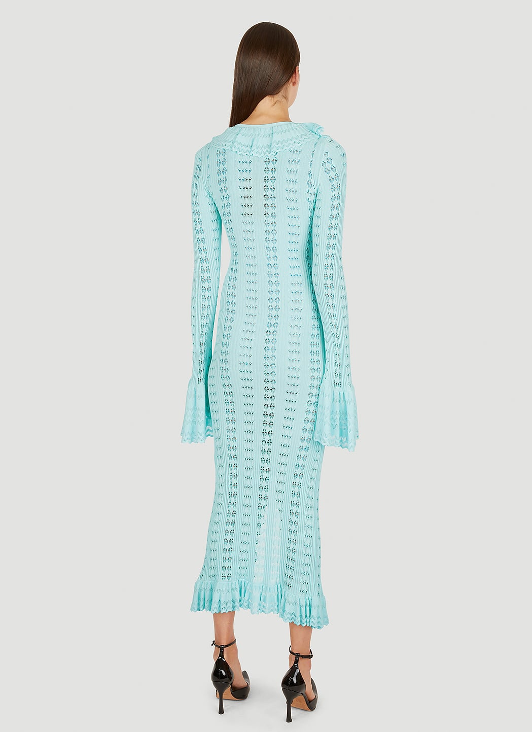 Blumarine Women Pointelle Knit Frilled Dress