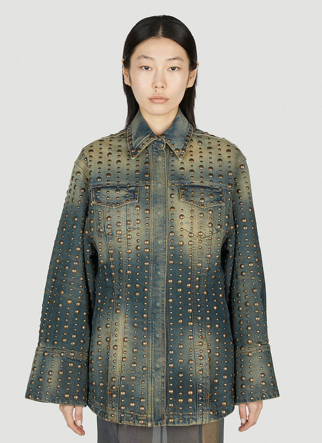 Blumarine Women Studded Denim Jacket Blumarine