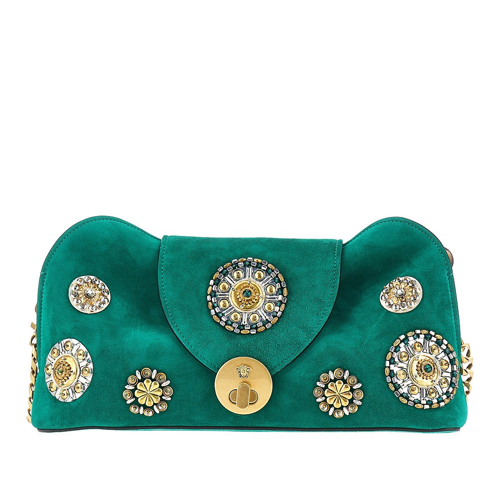 Versace Women Embroidered Suede Leather 'Vivian' Clutch VERSACE