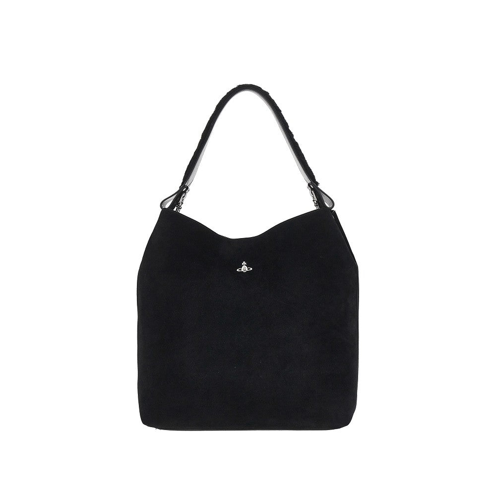 Vivienne Westwood Women Suede Leather Large 'Lottie' Shoulder Bag VIVIENNE WESTWOOD