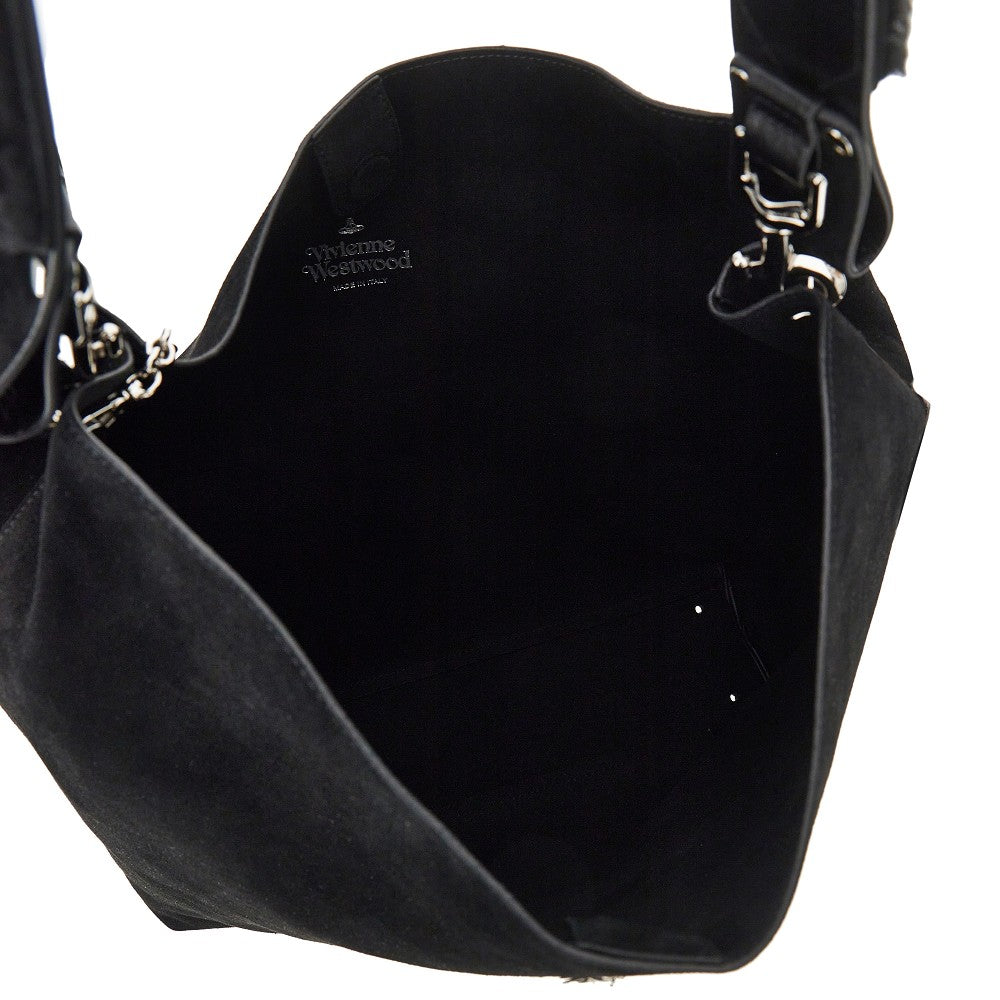 Vivienne Westwood Women Suede Leather Large 'Lottie' Shoulder Bag VIVIENNE WESTWOOD