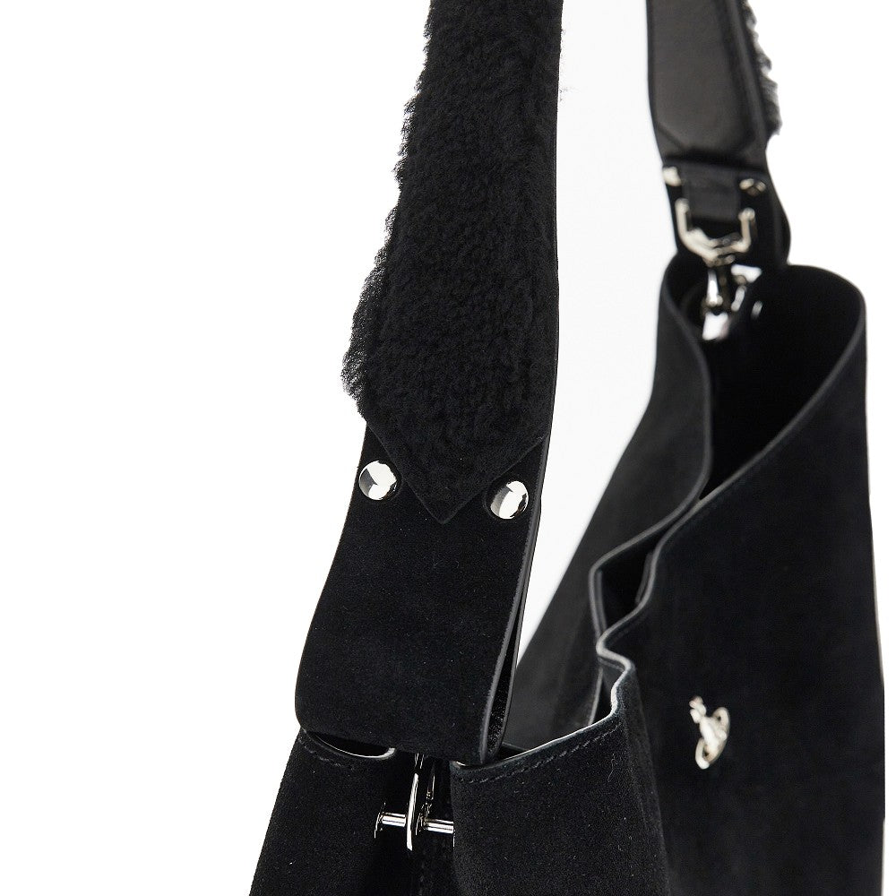 Vivienne Westwood Women Suede Leather Large 'Lottie' Shoulder Bag VIVIENNE WESTWOOD