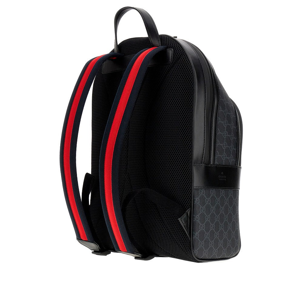Gucci Men Gg Supreme Fabric And Leather Backpack GUCCI